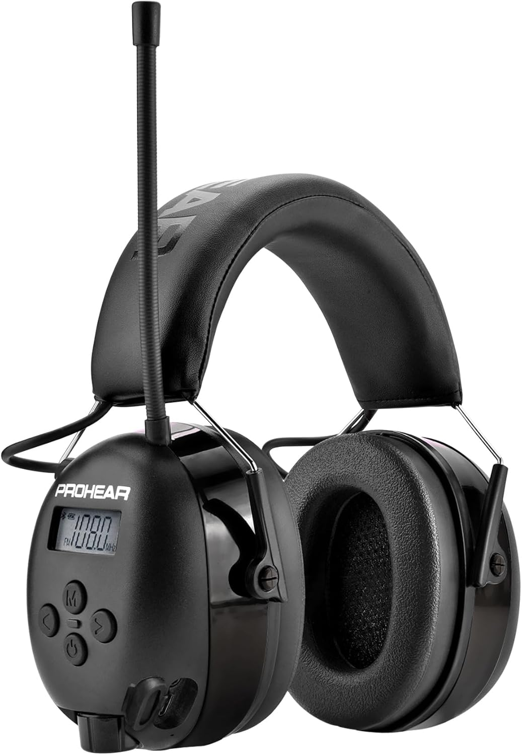 PROHEAR 033 Bluetooth AM/FM Radio Headphones with 2000Mah Rechargeable Battery, 25Db NRR Noise Reduction Safety Earmuffs