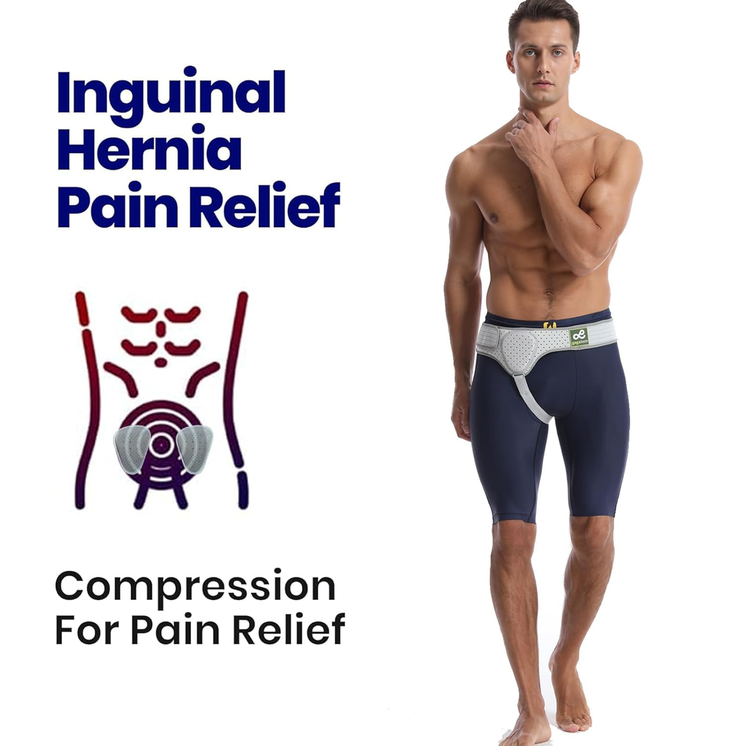 Inguinal Hernia Belt I for Right or Left Side I Hernia Belt I Postoperative Men'S Inguinal Hernia Support Belt for Inguinal Hernia | Adjustable Elasticity-S (S) image number 1