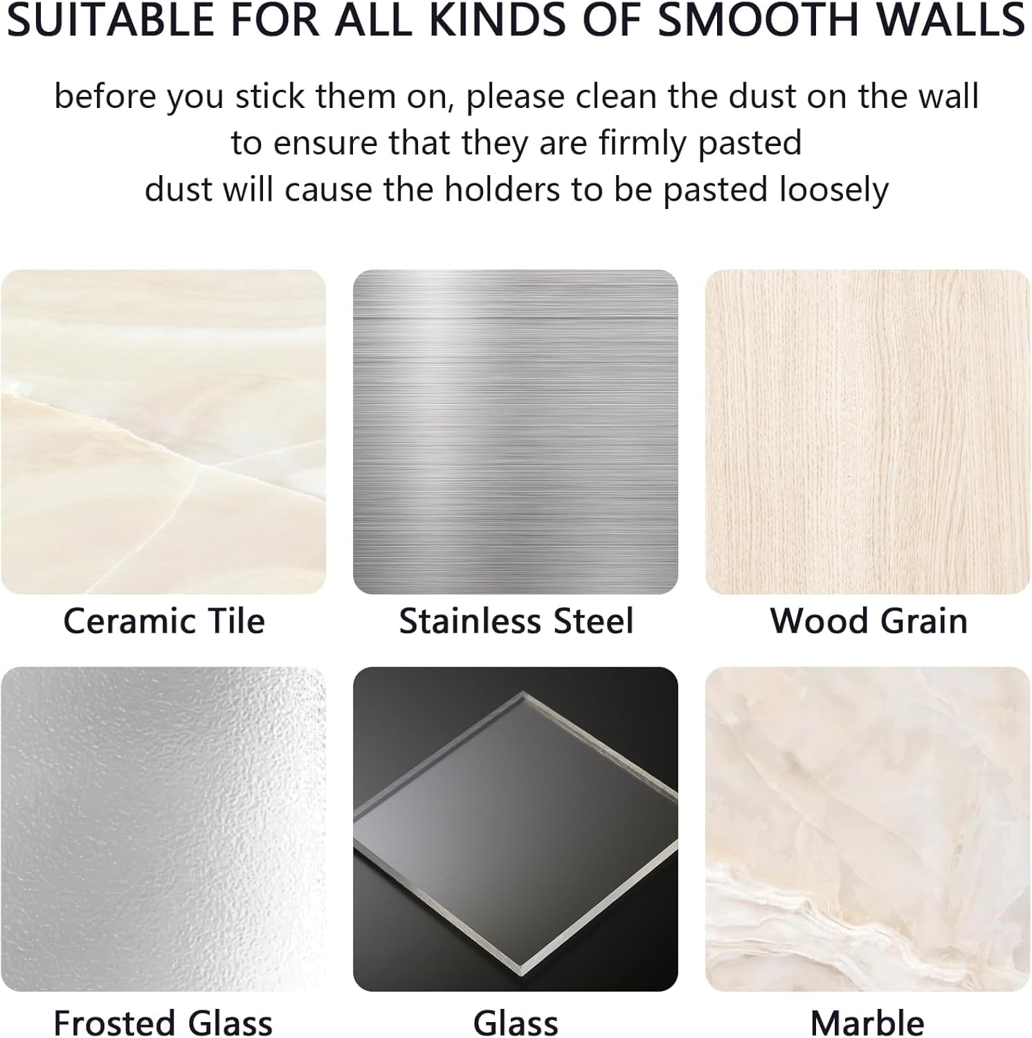 8 Pcs Remote Control Holder Wall Mount, TV Controller Holder, Self Adhesive Remote Holder, Wall Pen Holder Storage Accessories for Home Office School (White) image number 6