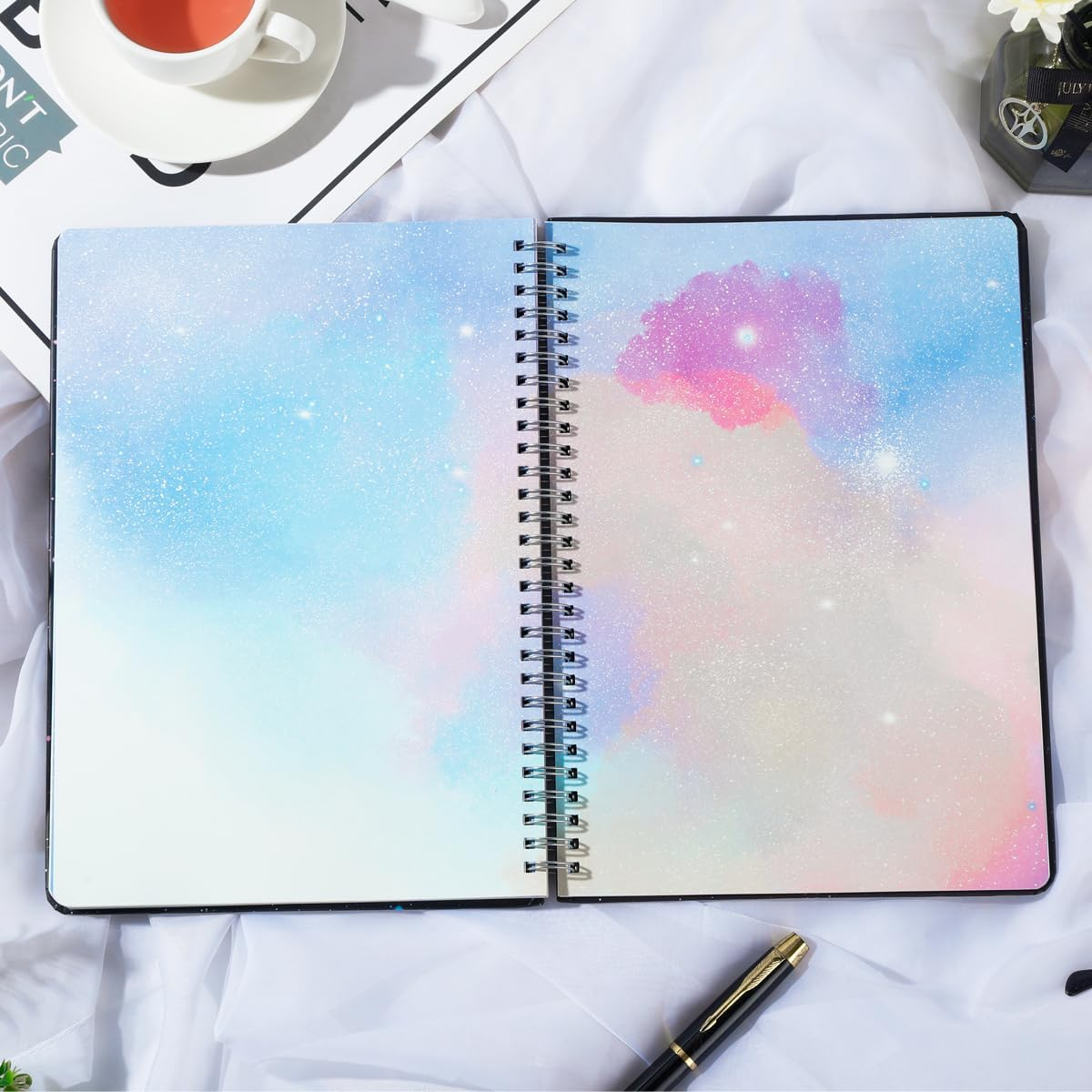 SIIXU Spiral Colorful Blank Writing Journal (Nebula) image number 4