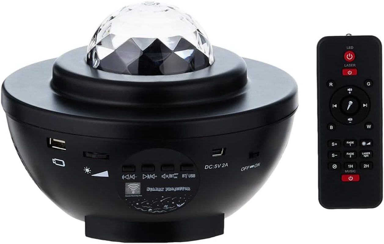 EZONEDEAL LED Laser Starry Projector Light Star Projector Light Ocean Wave Star Night Light, Adjustable Lightness Remote Control Timer image number 3