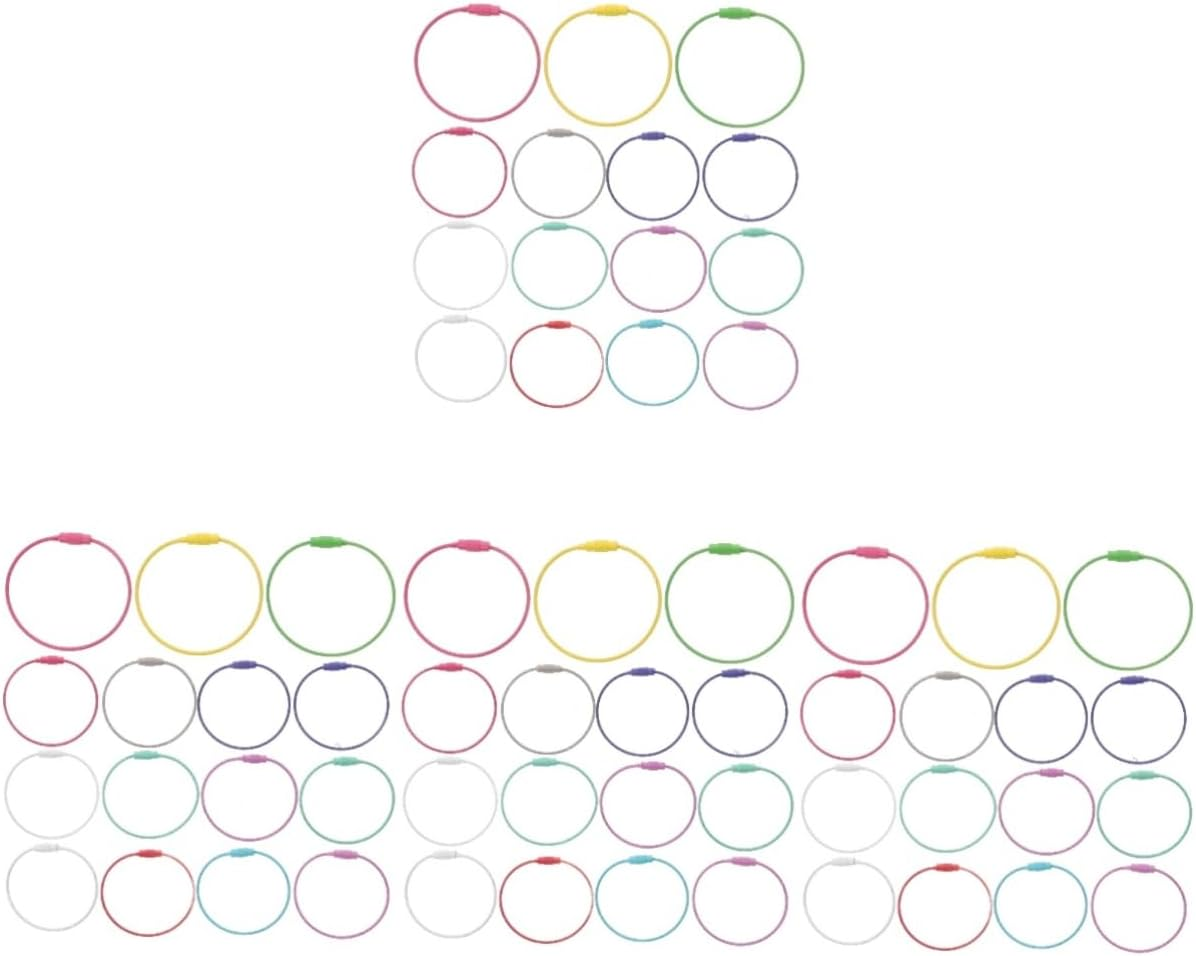 WOFASHPURET 60Pcs Keyring Circle Loop Lanyard Cable Wire Keychain Cable Luggage Tag Rings image number 4