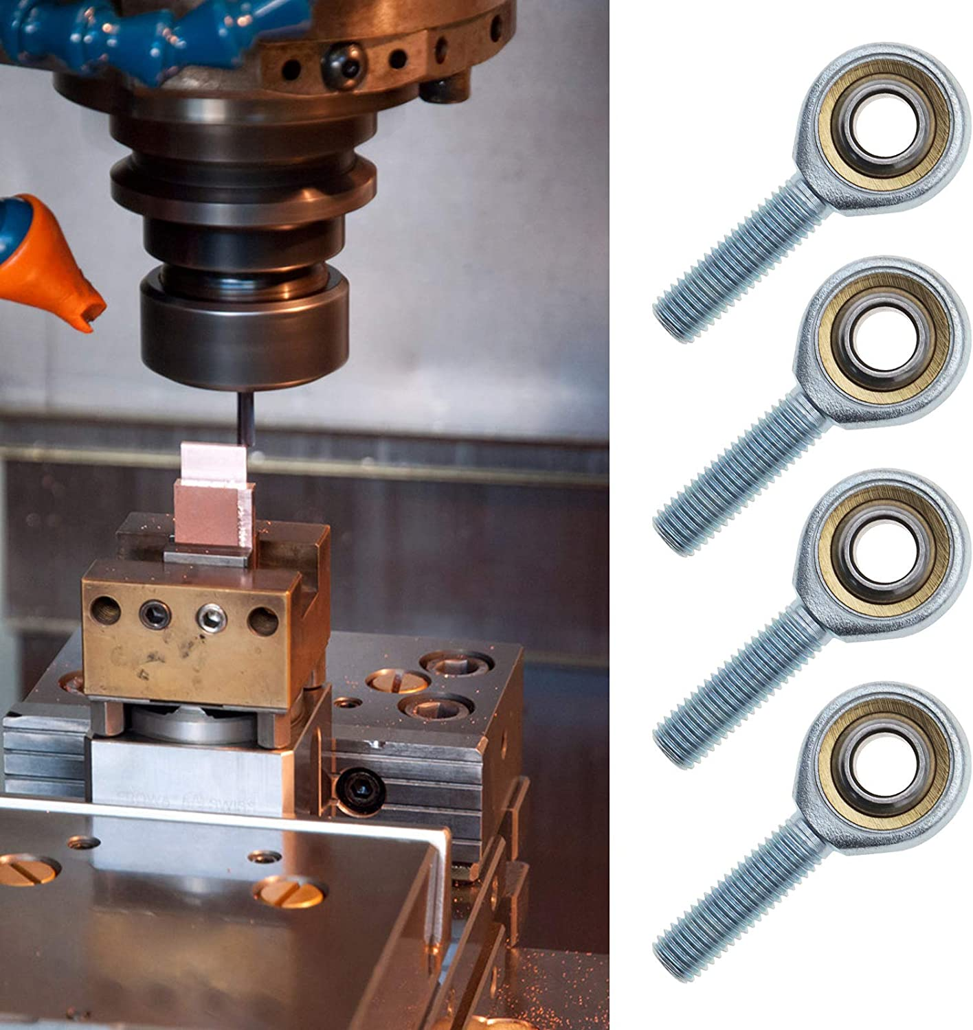 Emsea 4X SA6 T/K Rose Joint Male Rod End Bearings Right Hand M6X1.0Mm Bearing Steel for Hydraulic Cylinder Forging Machine Car Shock Absorber image number 2