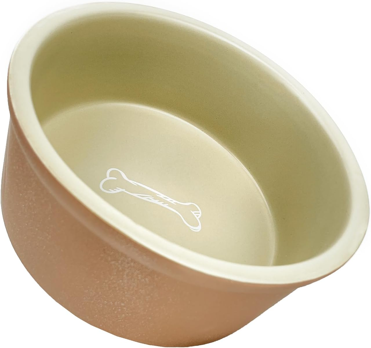 Barkley & Bella Dog Bowl Ceramic Drool, Brown - Dog Bowl, Handcrafted, Durable, Heavyweight Stability, Dishwasher-Safe image number 1