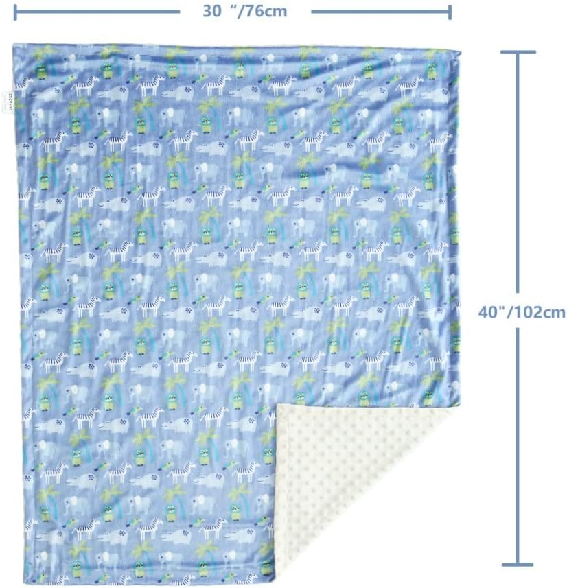 CREVENT Silky Soft Baby Blanket for Boys Soft Plush Receiving for Newborns Toddlers Bedding - Zoo 76X102Cm