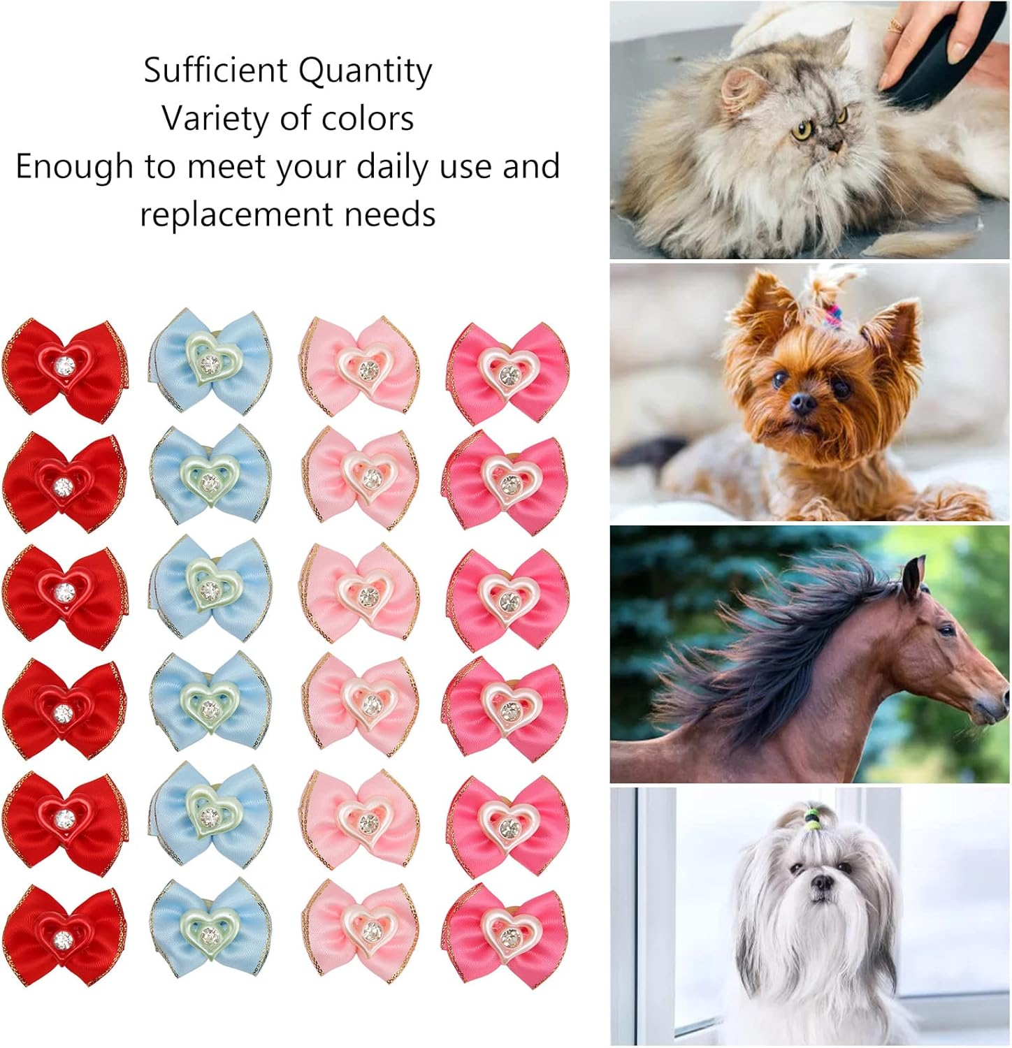 JOROBURO 24 Pcs Pet Hair Bows, Cute Colorful Dog Hair Bowknots with Rubber Bands, Craft Dog Hair Bows Pet Hair Accessories with Elastic Band for Puppy Dog Cat Rabbit image number 6