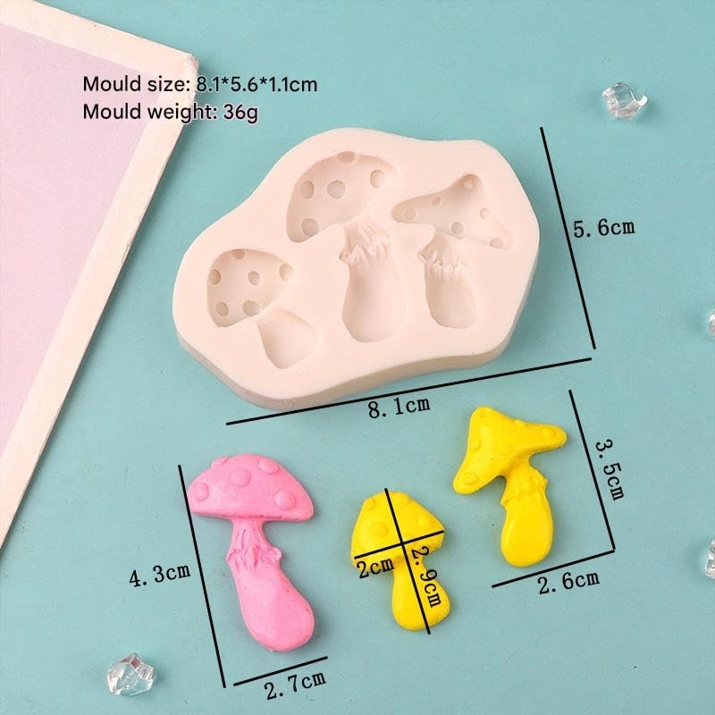 White Mushroom Silicone Mold Chocolate Candy Clay Mold for DIY Dessert Crystal Ice Mold Handmade Cupcake Decor Baking Tool Mushroom Silicone Mold,Bakeware (White, One Size) image number 1