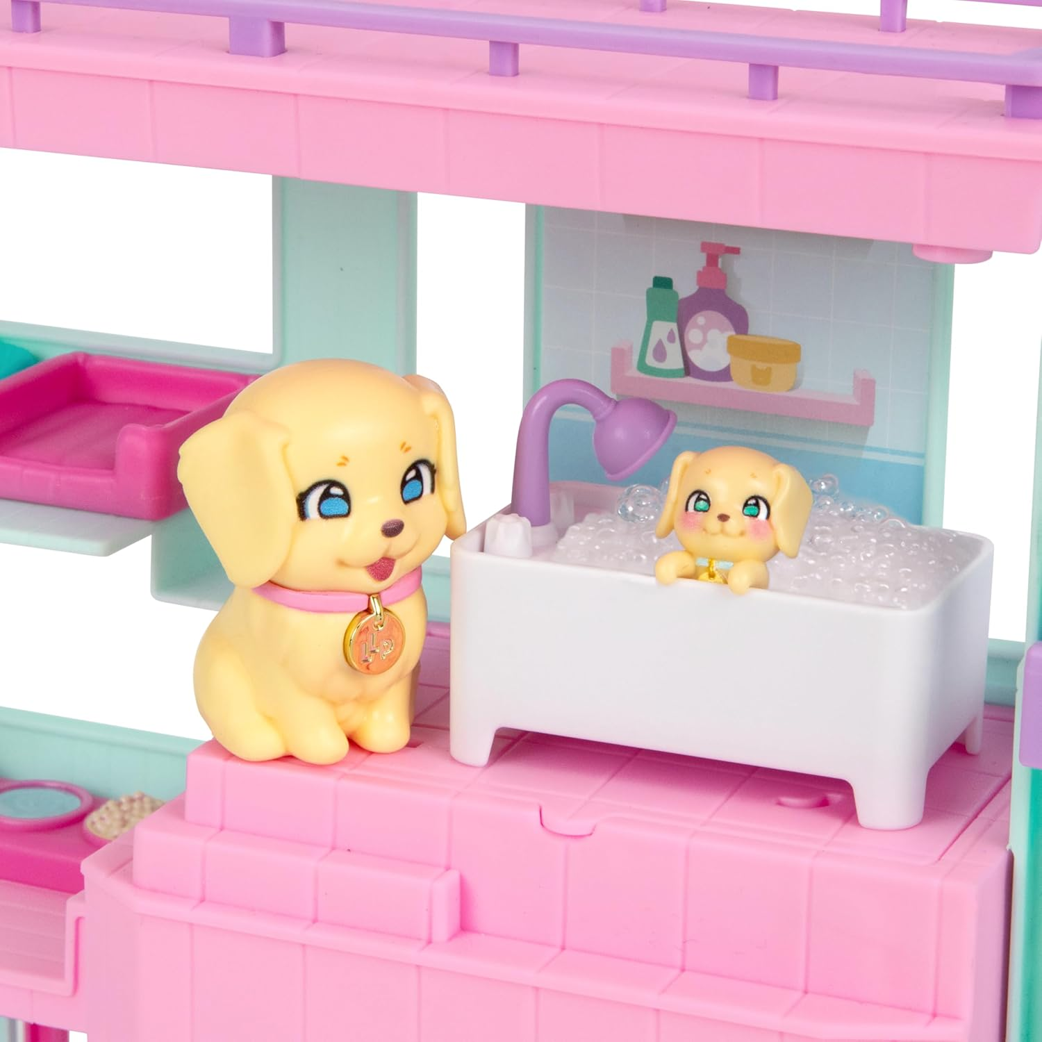 Little Live Pets Mama Surprise Families Baby Care Clinic Playset, Magically Reveal 3 Retriever Puppies, 2-Sided Playset (27.8Cm/10.9In Wide, 23.8Cm/9.3In High). Feed, Bathe, & Play, Fun Gift for Kids image number 3