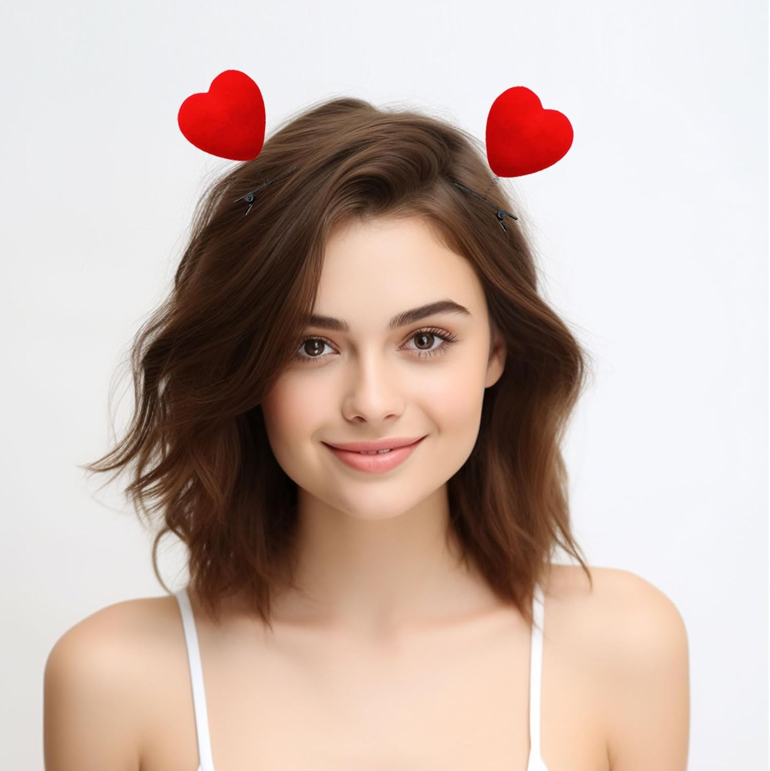 10 X Red Heart Hair Clips, Valentine'S Day Heart Love Hair Clips, Heart Hair Clips, Heart Hair Pins for Girls Women, Heart Hair Clip for Valentine'S Day Wedding image number 5