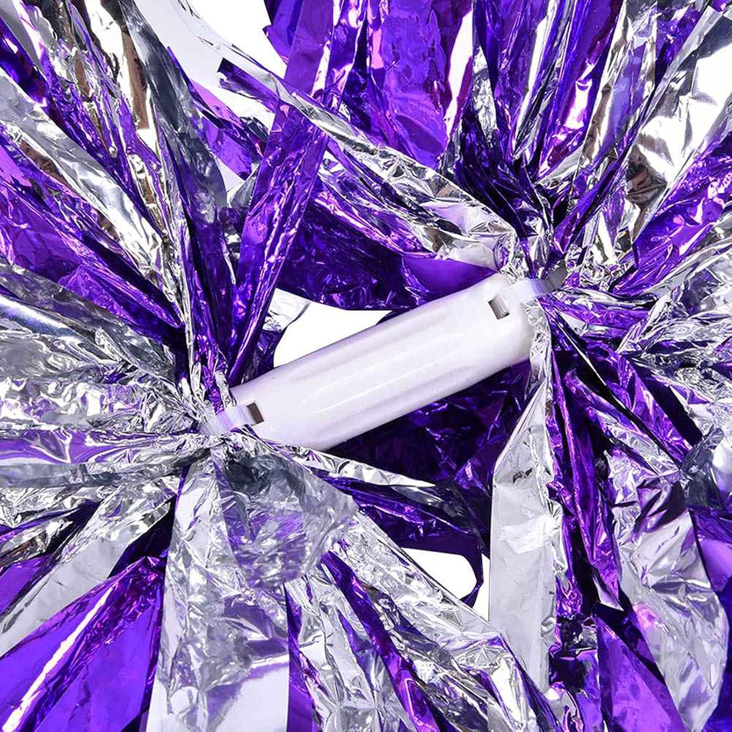 Cheerleader POM POMS for Dance Party School Sports, Bright and Sturdy Pompoms for Cheerleading Activities - Gold + Silver image number 5