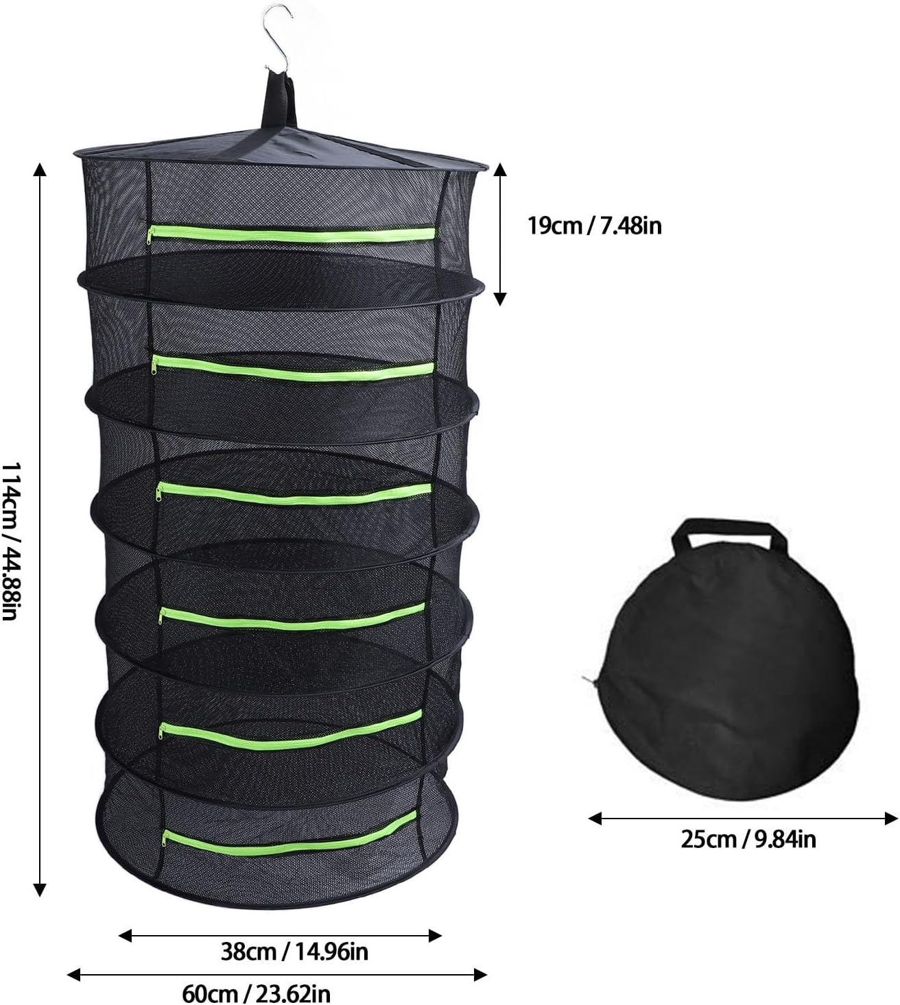 Bewinner Bottle Drying Rack | Drying Rack with Zipper Cover Opening Design | Drying Rack | Multifunctional Baby Bottle Drying Rack, Fluorescent Green (6 Layer) image number 1