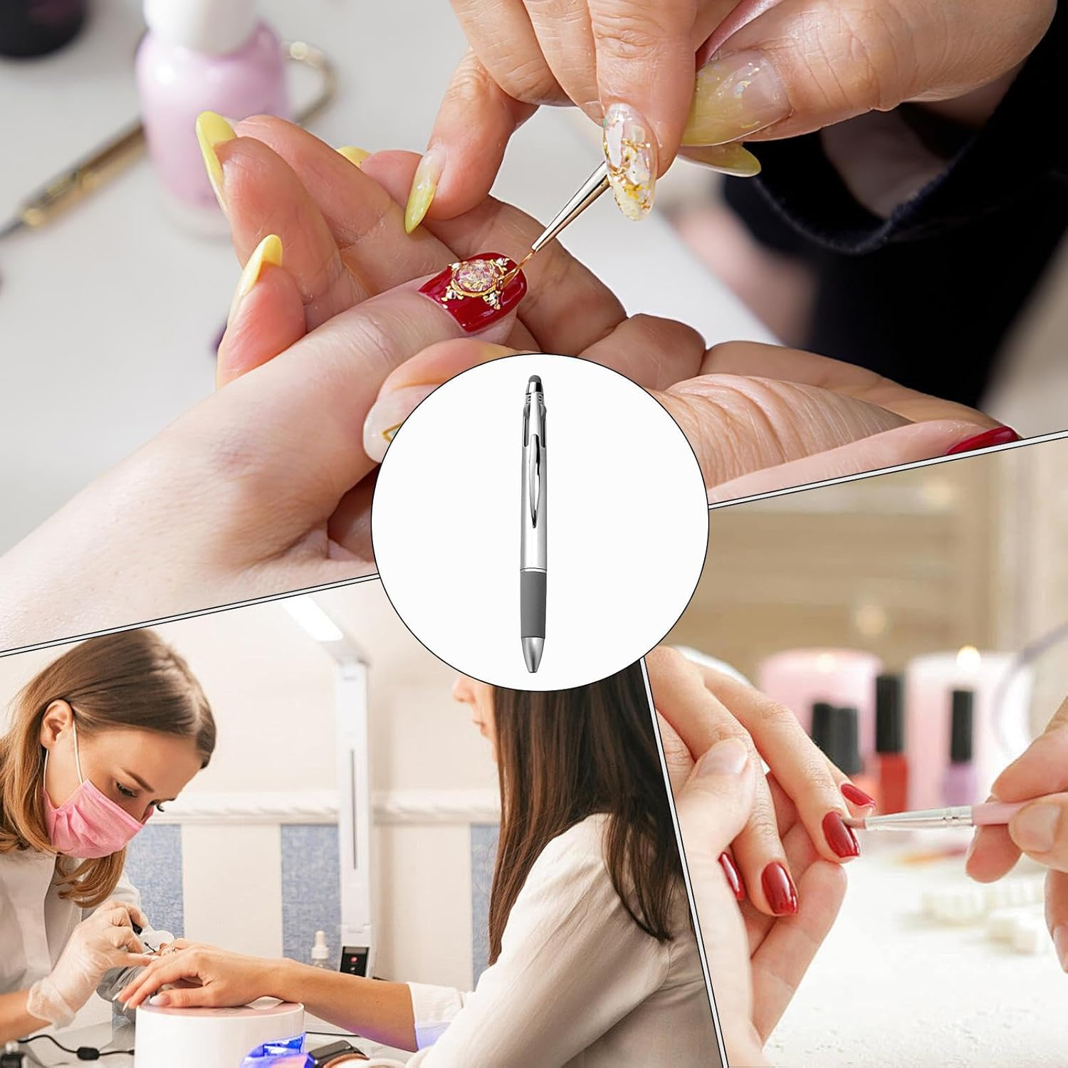 Yorajuy Dotting Pen for Nail | Retractable Fingernail Polish Dotting Pen for Girls - Compact Nail Dot Paint Aid for School Traveling Business Trip Home image number 3
