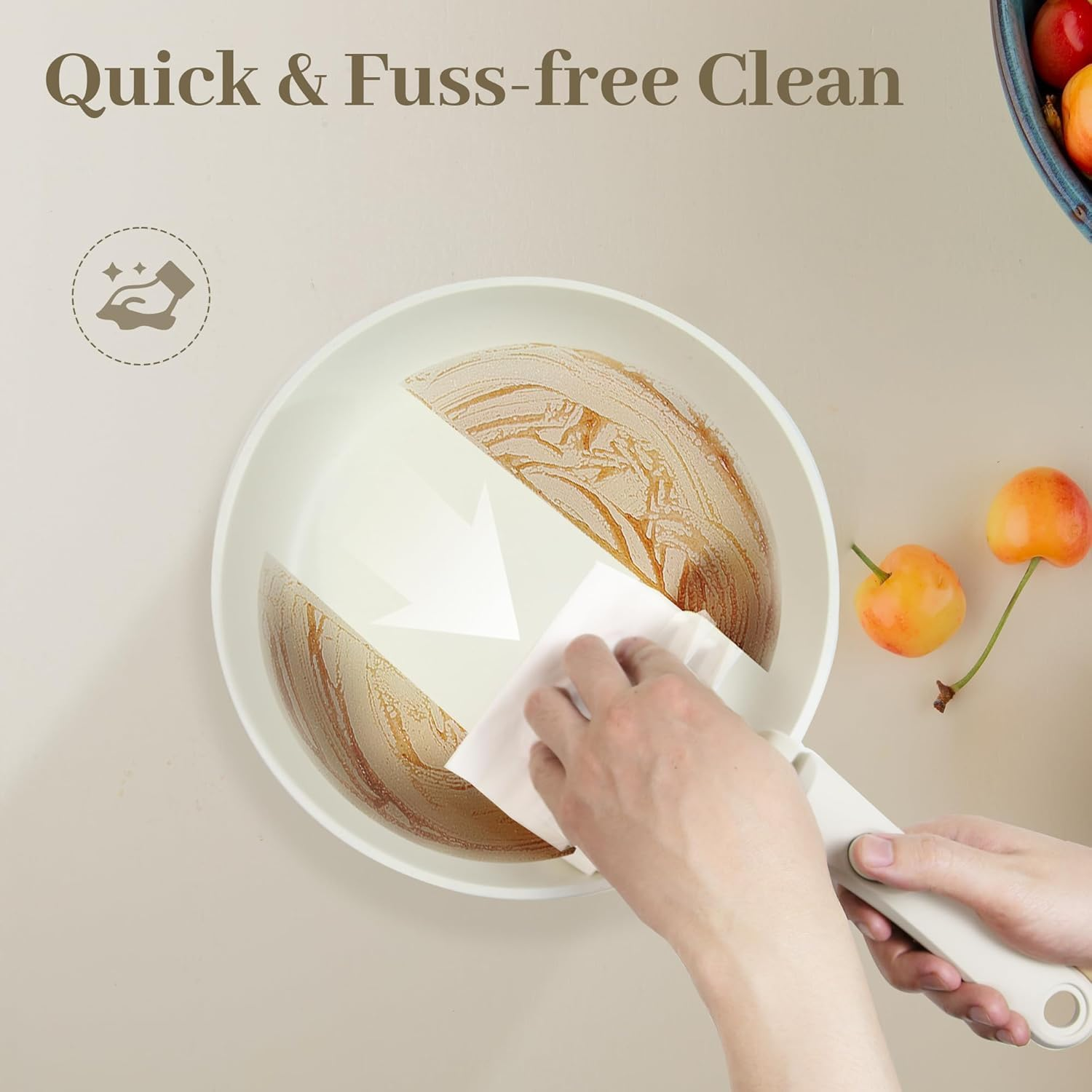 Pots and Pans Set Non Stick, 15Pcs Kitchen Cookware Sets, Dishwasher/Oven/Fridge Safe, Space Saving Pots Set, Nonstick Set with Versatile Detachable Handle, Induction RV Set, Cream (Cream Color)