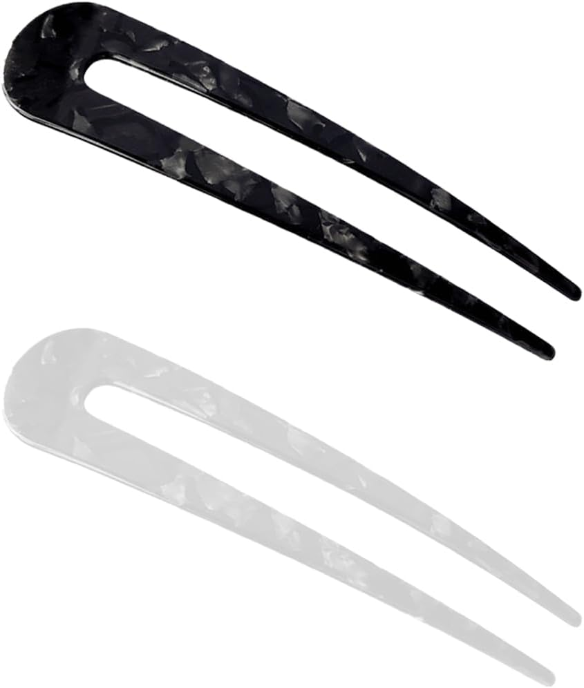 BIRLOZA Pack of 2 U-Shaped French Hair Fork Retro Hair Sticks Chinese Retro Hair Sticks Prong Hairpin Bun Hair Sticks Handmade Hair Clips for Women Girls image number 5