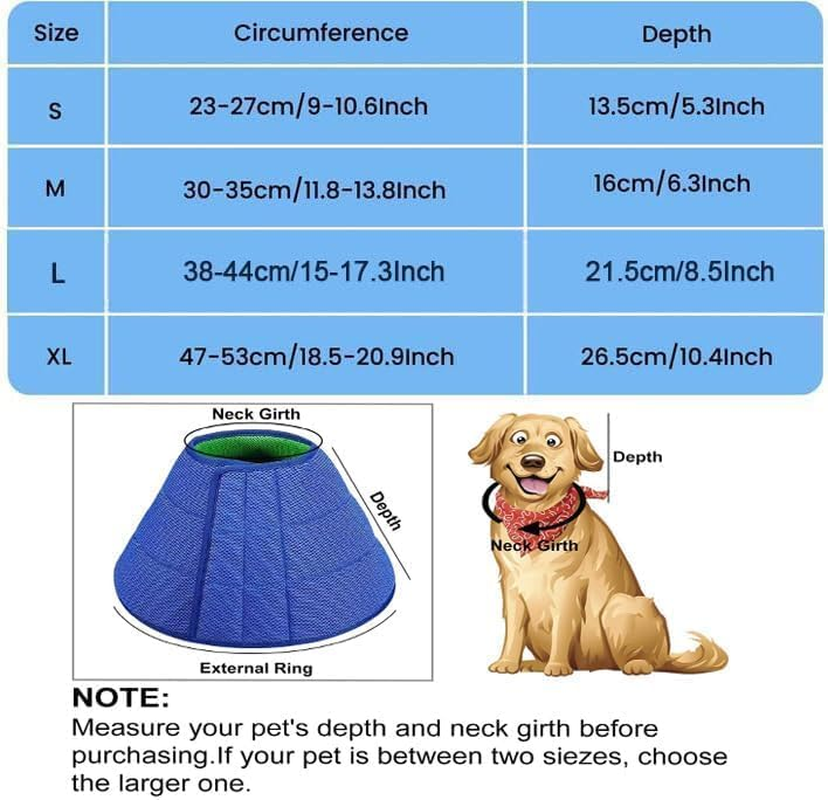 Dog Cone,Soft Dog Cone after Surgery,Adjustable Breathable Dog Cone Collar,Soft Dog Cones for Large Medium Small Dog,Protect Pets from Licking Wounds,Soft and Comfortable, Reduce Anxiety (Blue, M) image number 3