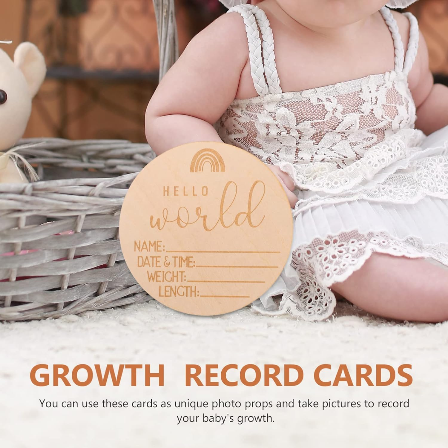 5Pcs Chips Commemorative Card Newborn Sign Birth Announcement Sign for Nursery Keepsake image number 2