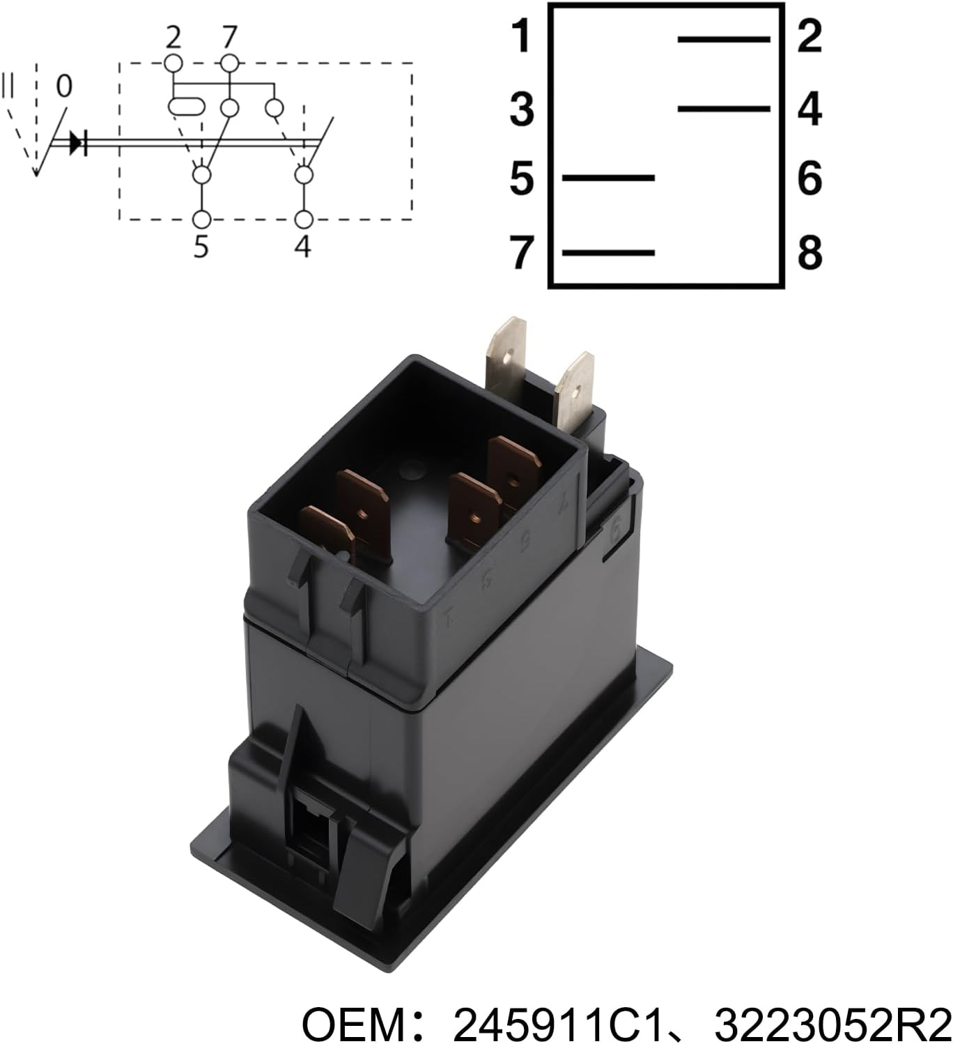 VGOL Tractor Windshield Wiper Button Switch 245911C1 3223052R2 Compatible with Case Compatible with IHC image number 6