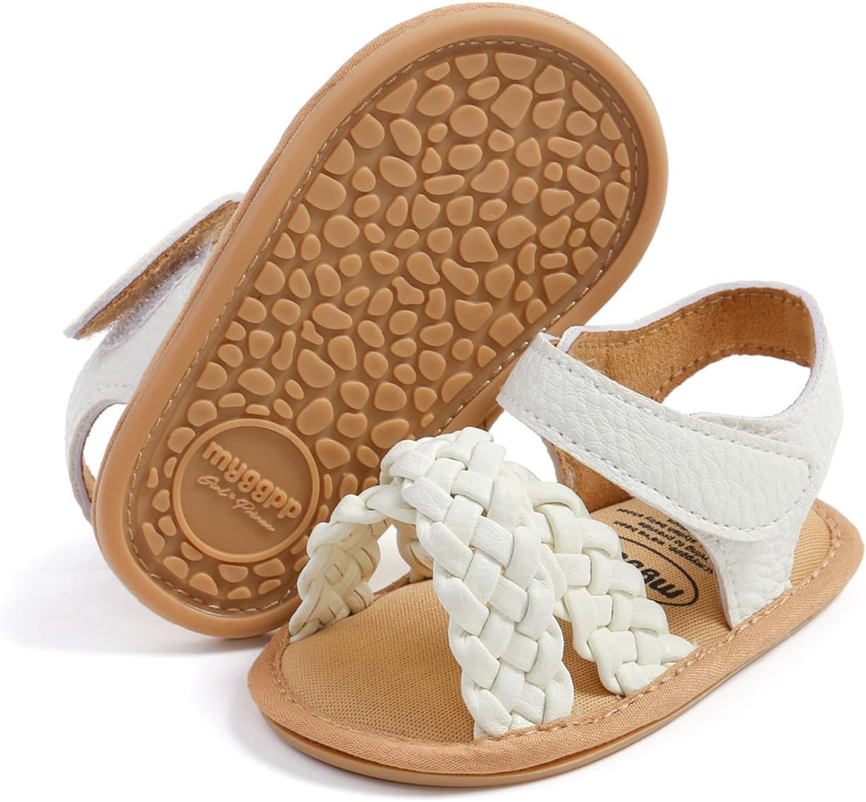 LAFEGEN Baby Girls Summer Sandals Flower Suede Soft Non-Slip Sole Infant Newborn Toddler First Walker Crib Shoes image number 1