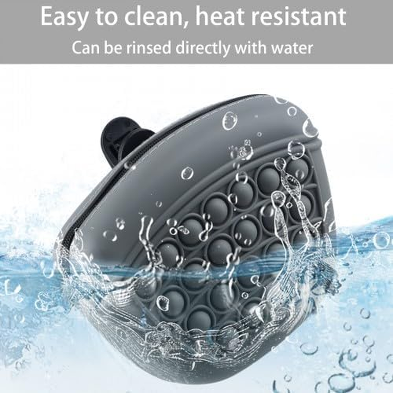 Dokeno Silicone Dog Treat Bag, Pack of 2 Pet Food Bags for Dog Training, Portable Dog Training Snack Bag with Clip and Zip, Black and Grey