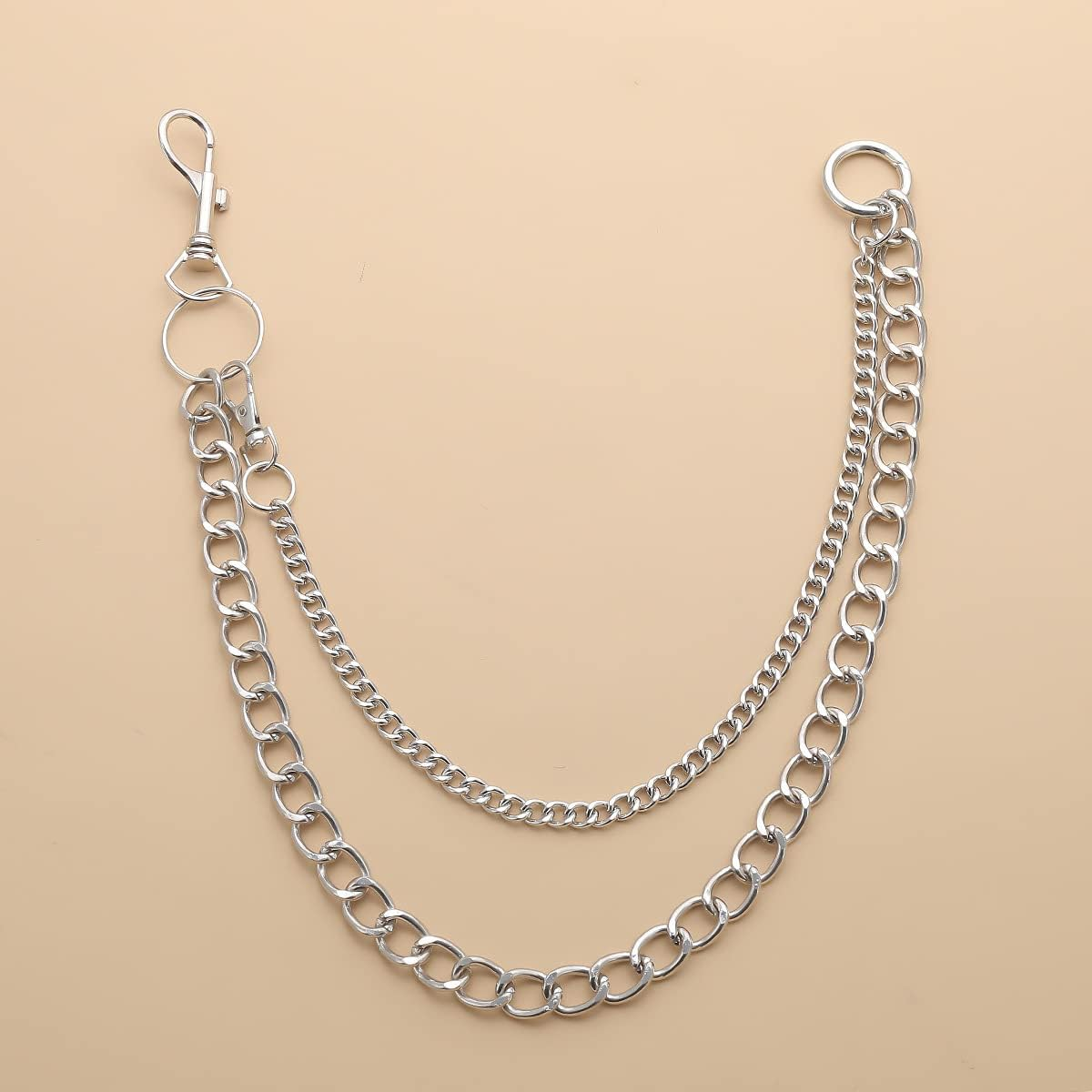 Layered Pant Chains Goth Accessories Wallet Chains Pocket Chains Jean Chain Silver Body Chain Belt for Women Girls Men image number 1