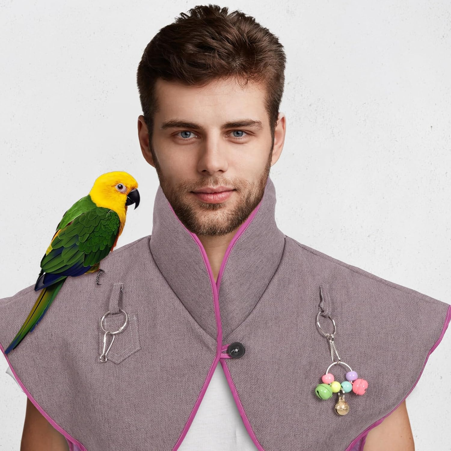 Parrot Antiscratch Bird Poop Shoulder Protector Bird Anklet Toys Multi-Functional Bird Diaper Flight Suits Pee Pads Diaper Poop Shawl for Medium Cockatiel Parakeet Macaw image number 5