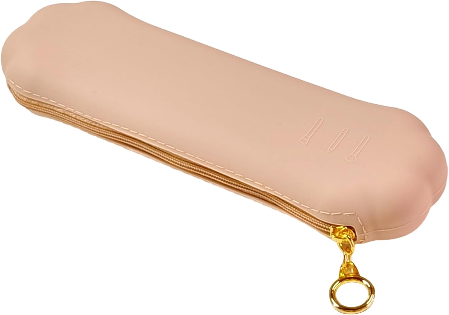 AWINNER Travel Makeup Brush Holder, Portable Silicone Make up Bag Organizer, Brushes Case with Anti-Fall Out Zipper Closure, Soft Cosmetic Pouch Travel Essentials, Purple, Modern