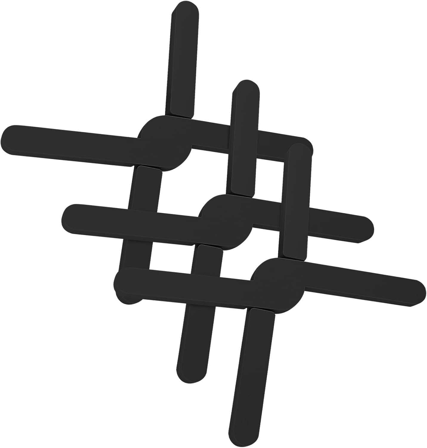 3 Pack Foldable Silicone Trivet Trivet Pad for Hot Pots and Pans, Heat-Resistant Pad Silicone Pot Holder for Hot Dishes (Black)