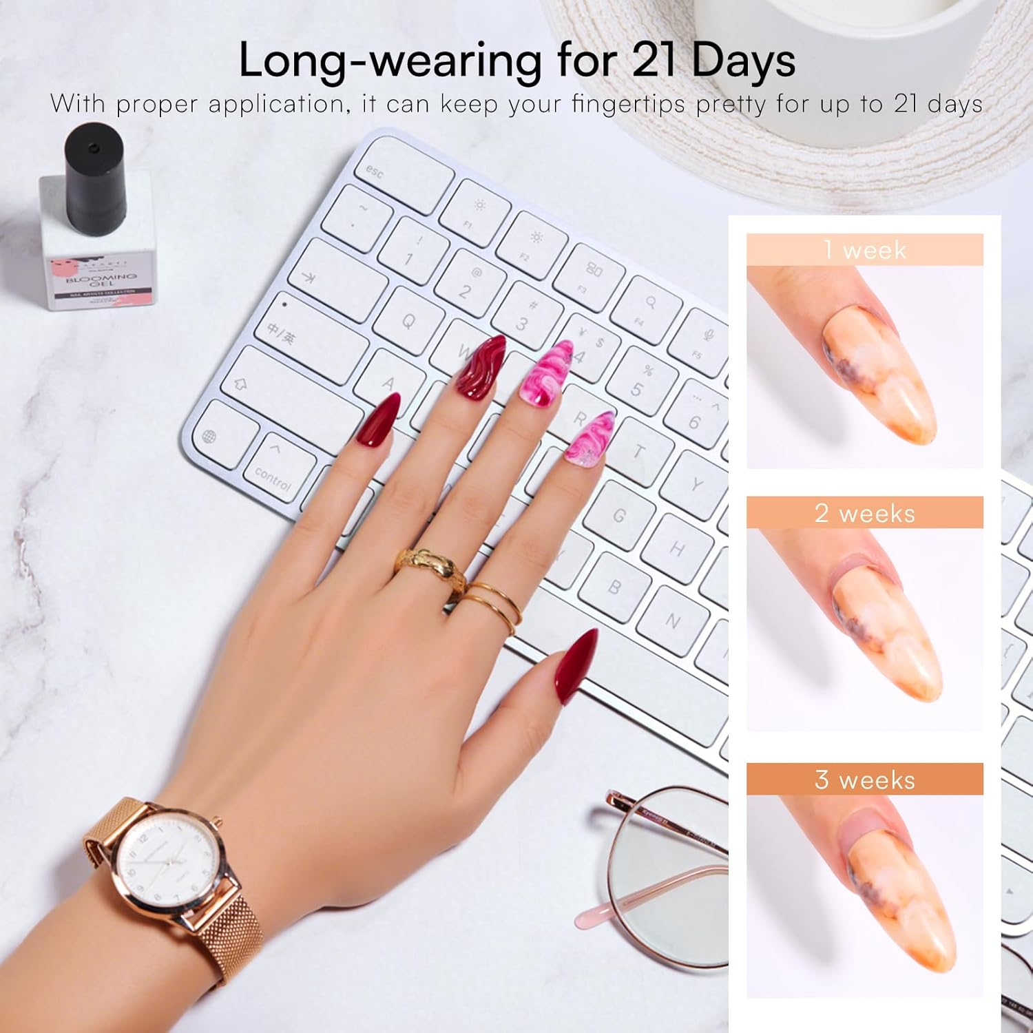 Makartt Clear Blooming Gel 15Ml UV LED Soak off Nail Art Polish for Spreading Effect Marble Nail Polish Gel Paint Nail Designs for DIY Color Flower Watercolor Magic Beauty Gift image number 1