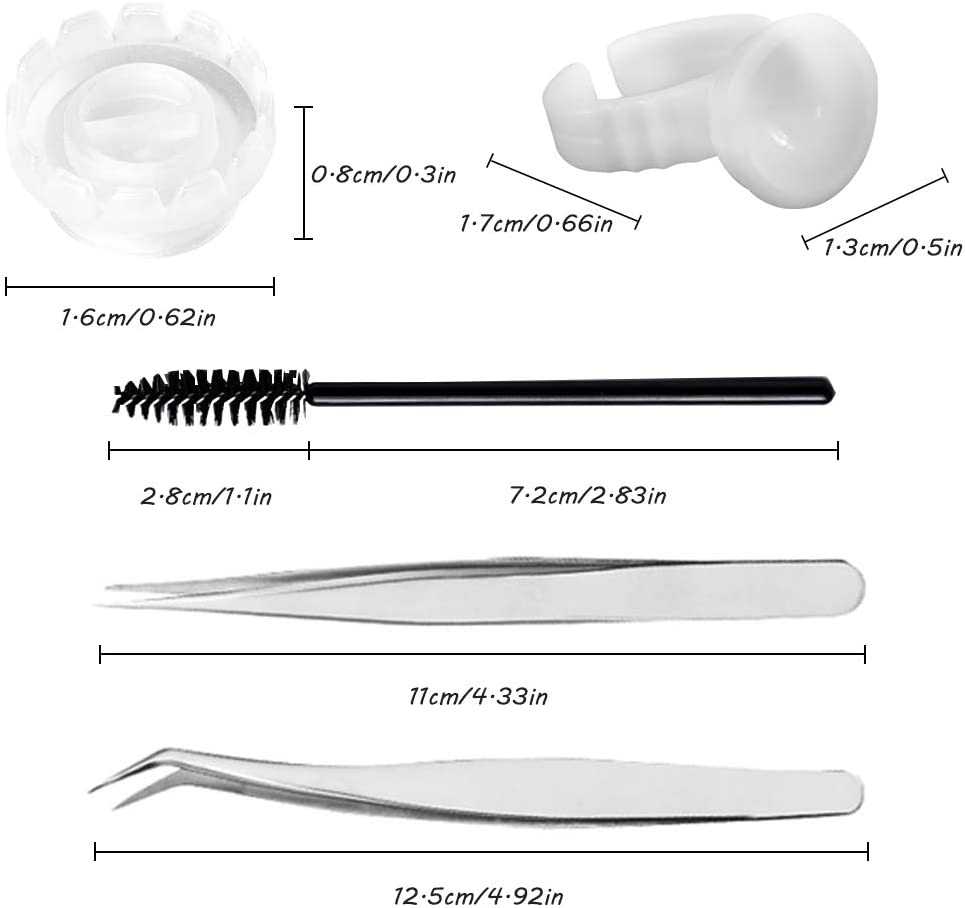 Eyelash Extension Tool Set,Sonku Eyelash Extension Kit Precision Tweezers,Cup Rings,Extension Holders,Eyelash Brushes,Non-Woven Fabric Tapes
