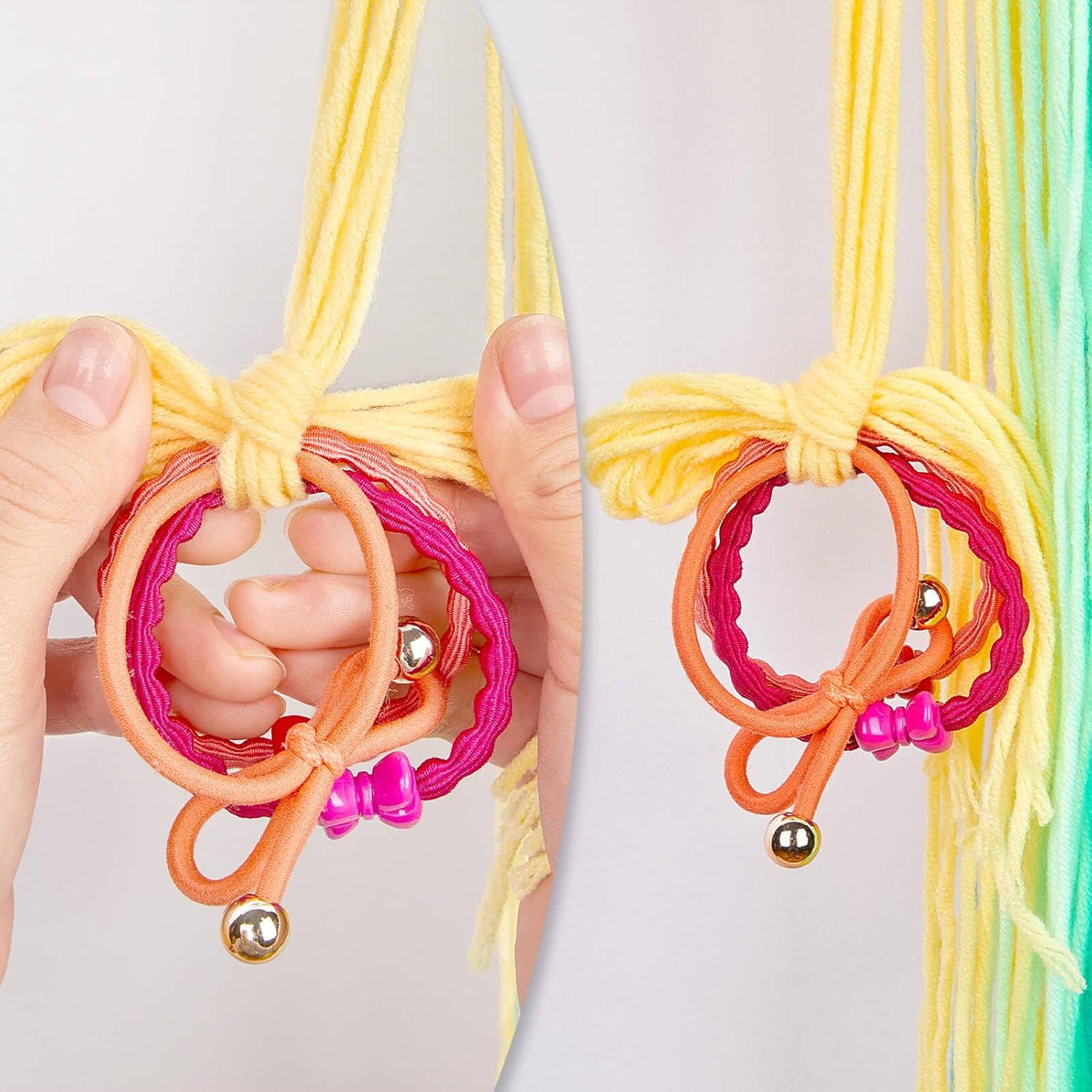 MHJY Unicorn Hair Clips Holder Rainbow Headband Holder Yarn Tassels Hair Bows Storage Unicorn Face Hair Band Organizer Girls Hair Accessories Decorations 1Pc image number 3