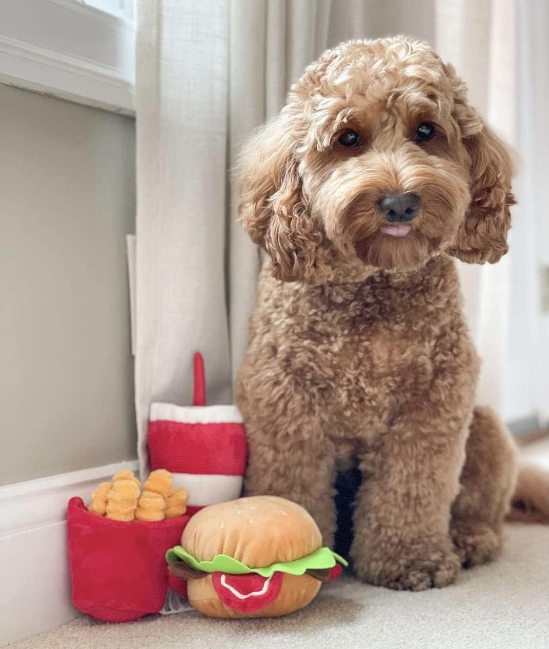 TONBO Happy Chow Combo - Squeaky Plush Cute Dog Toys, Burger, Fries, Soda (Happy Chow Combo) image number 6