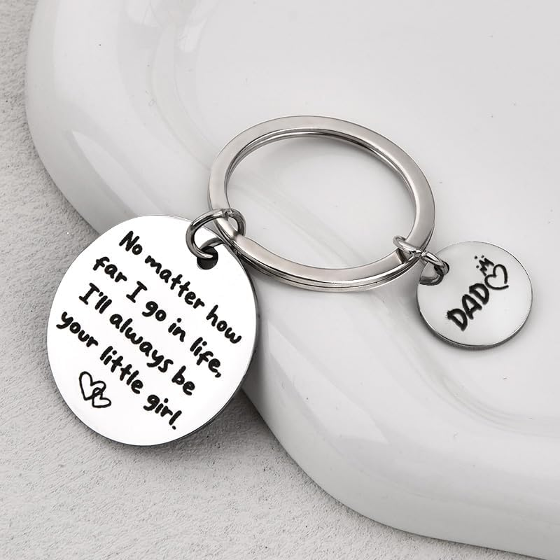 Dad Fathers Day Birthday Gifts for Papa Dada Daddy Fathers Day Presents for Men Father Dad Retirement Presents for Dada Papa I Love You Gifts for Daddy Father I'Ll Always Be Your Little Girl Keychain image number 3