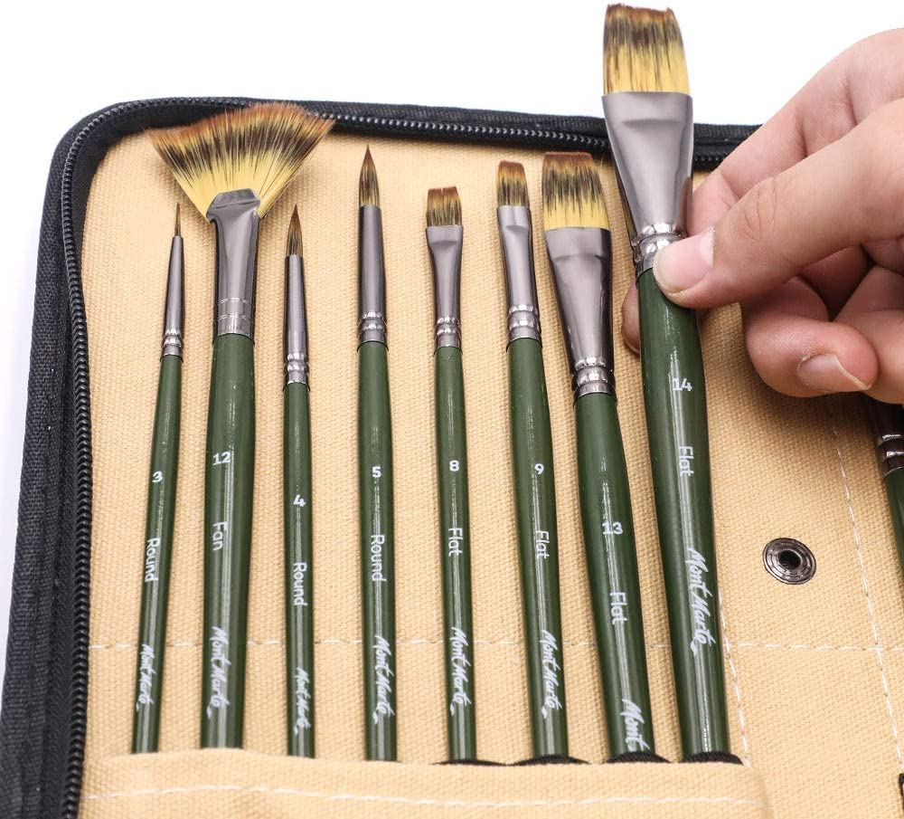 Mont Marte Artist Brush Set with Easel Wallet (17 Pieces) image number 1