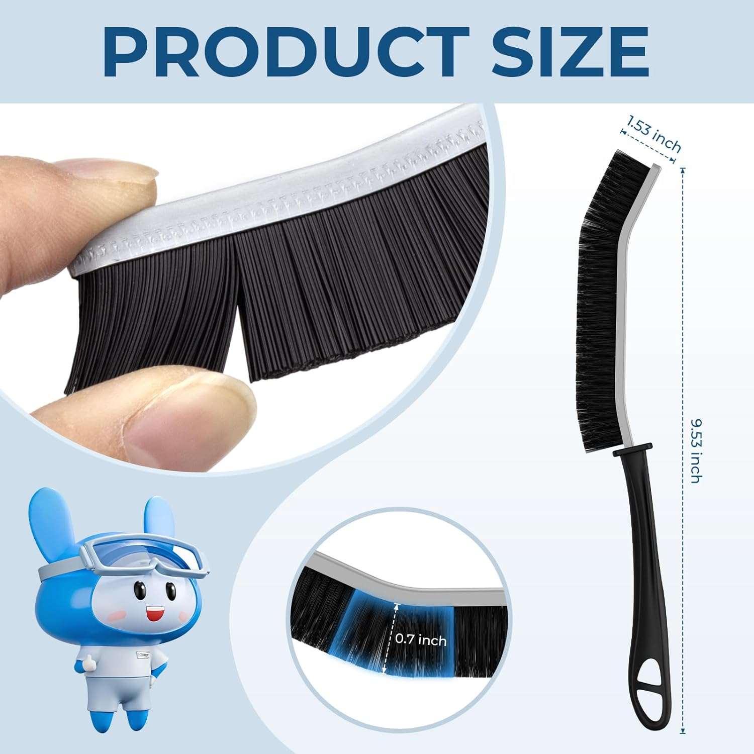Cleangor Crevice Cleaning Brushes, Scrub Brush for Hard to Reach Small Space, Home Essentials, Cleaning Supplies, Cleaning Tools for Household Use, Bathroom, Shower, Kitchen, Window, Toilet (2, Black) image number 4