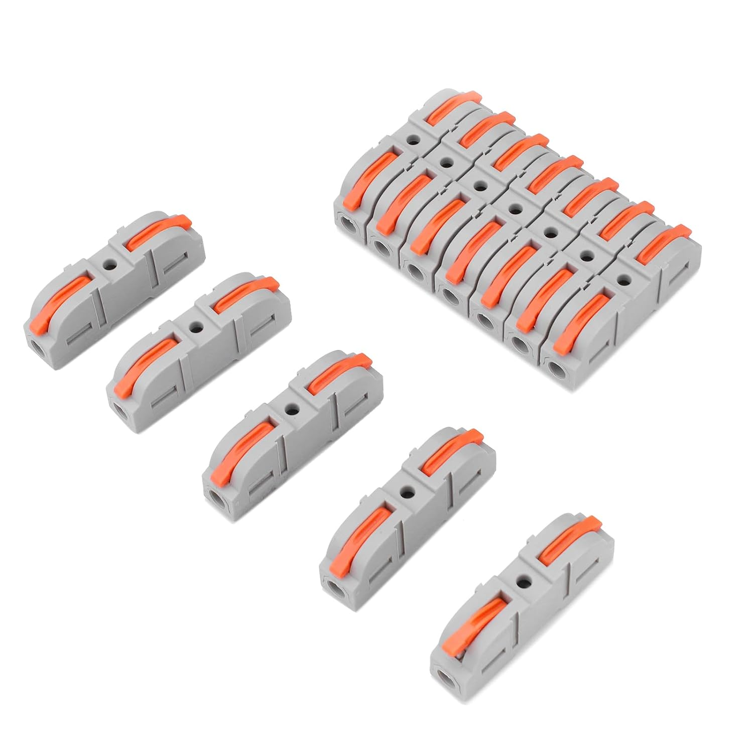 80 PCS Quick-Connect Terminals, Wire Splitters, Connectors, Butt Splices with 1 Input and 1 Output, Electrical Wire Connectors, Easy to Assemble and Disassemble image number 3