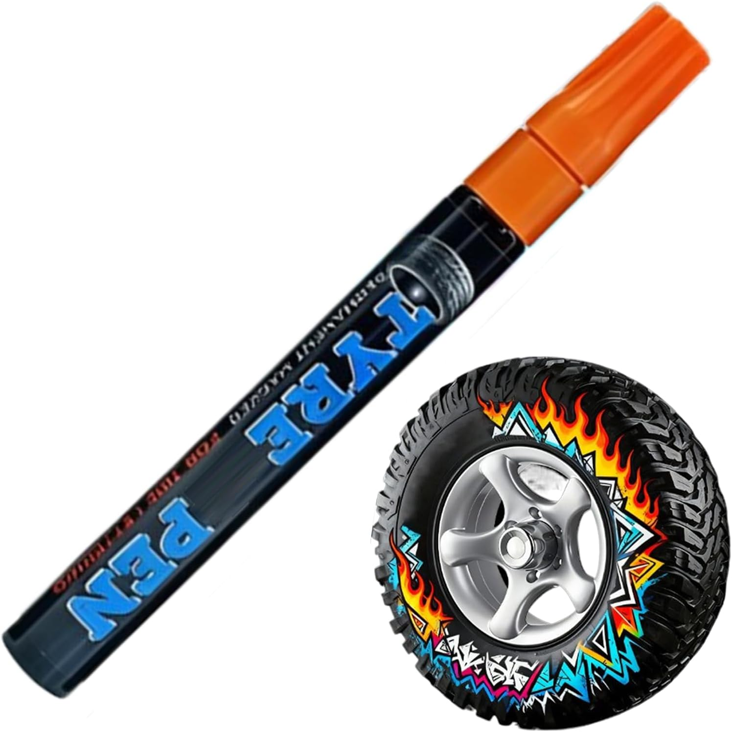 Tire Paint Pen - Erasable Weatherproof Non-Fading Quick Dry Tyre Drawing Marker,Car Wheels Tires Lettering Pen | for Motorcycle, Bikes, Bicycles, Metal, Glass - Brown image number 4