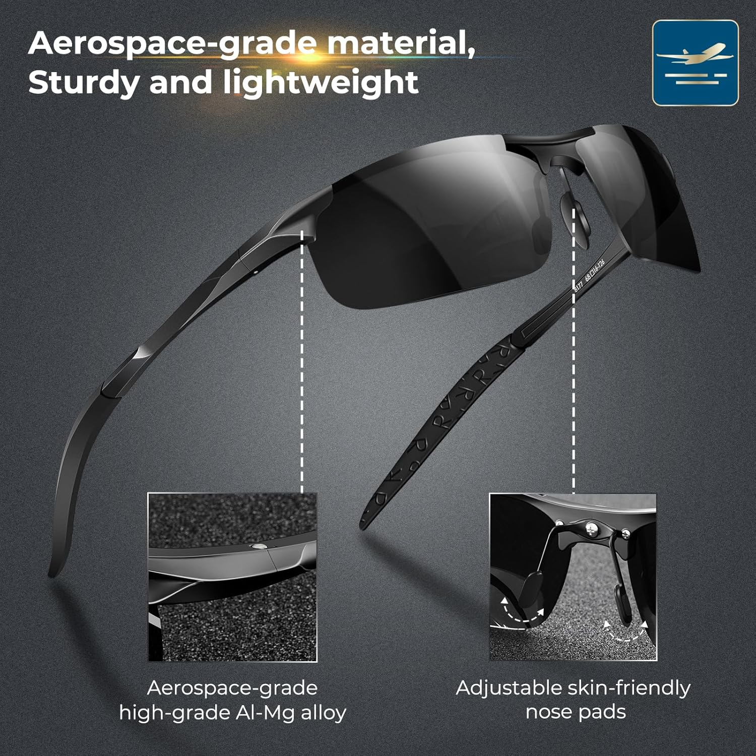 DADA-PRO Polarised Sunglasses Mens Running Driving Cycling Sports Wrap around Sun Glasses Designer UV Protection Mirrored Shades for Fishing Hiking 8177 - Brown image number 7