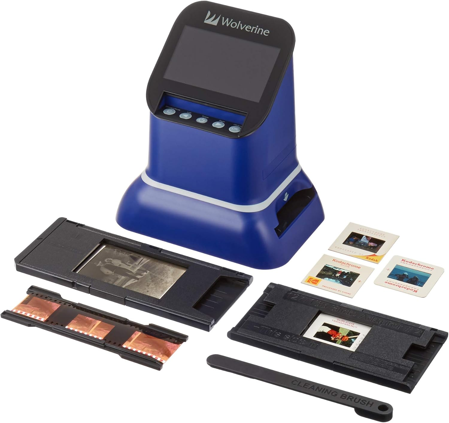 Wolverine F2D Saturn Digital Film & Slide Scanner - Converts 120 Medium Format, 127 Film, Library Film(Microfiche), 35Mm Negatives & Slides to Digital JPEG - Large 4.3" LCD W/Hdmi Output (Blue)