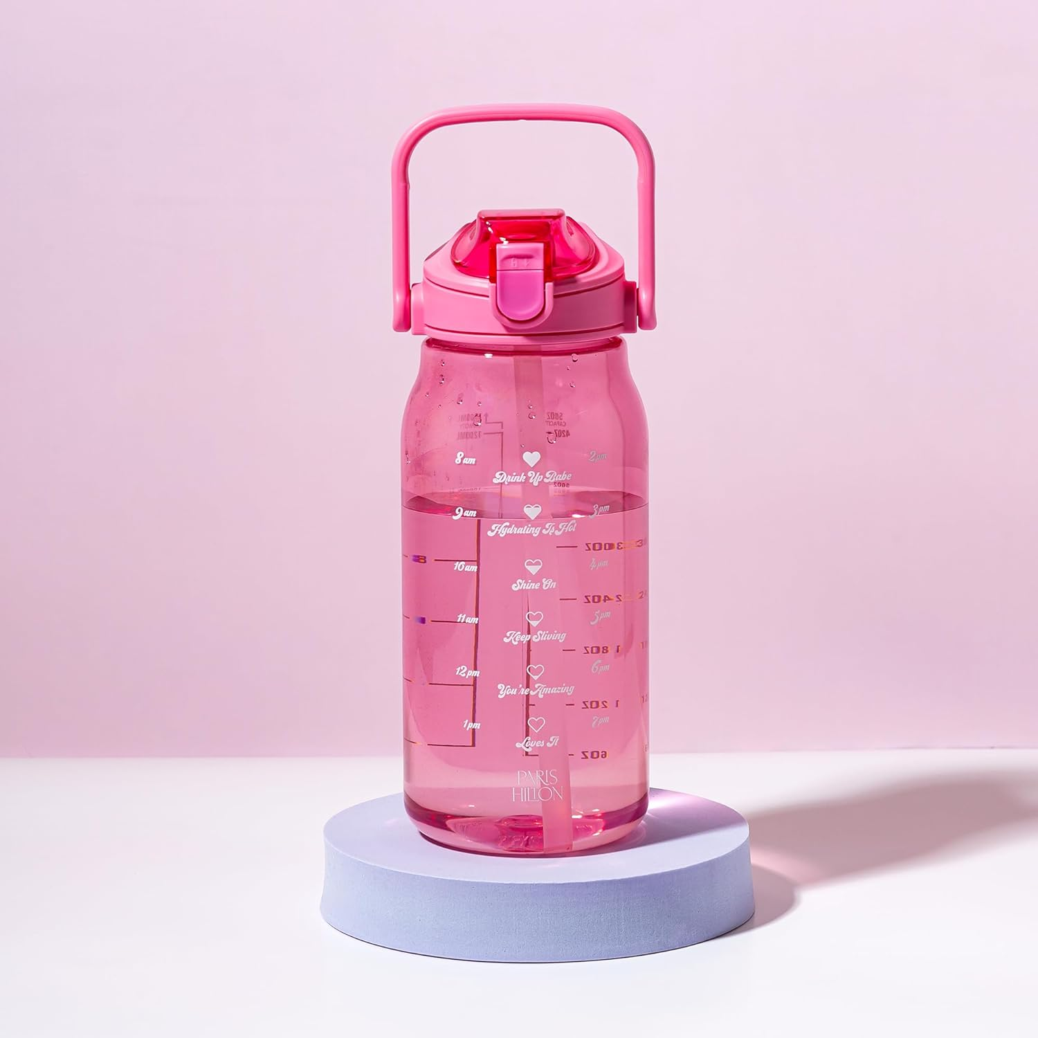 Paris Hilton Motivational Water Bottle, 50-Ounce, Standard, Pink image number 6