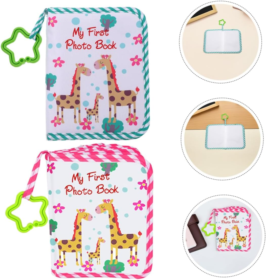 Kisangel 2Pcs Baby Photo Album: First Year Memory Album for Newborns Holds 17 4X6 Inch Photos - Soft Cloth Baby Memory Keepsake Toddler Picture Book image number 4