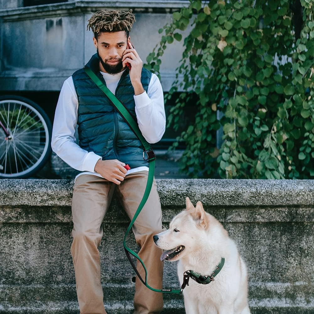 TSPRO Hands Free Dog Leash for Medium to Large Dogs, Adjustable Durable Leash with Comfortable Safety Padded Handle, Heavy Duty Metal Clasp for Walking, Running, Training (Tactical Green) image number 5