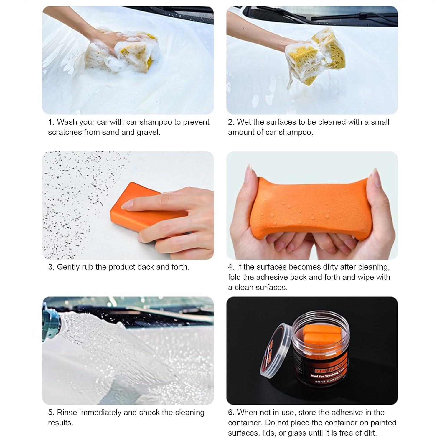 Clay Bars Auto Detailing - Dirt Cleaner - Automotive Clay Bar | for Cleaning Polishing Wash Iron Powder Glass Paint Vehicle Truck Care image number 6