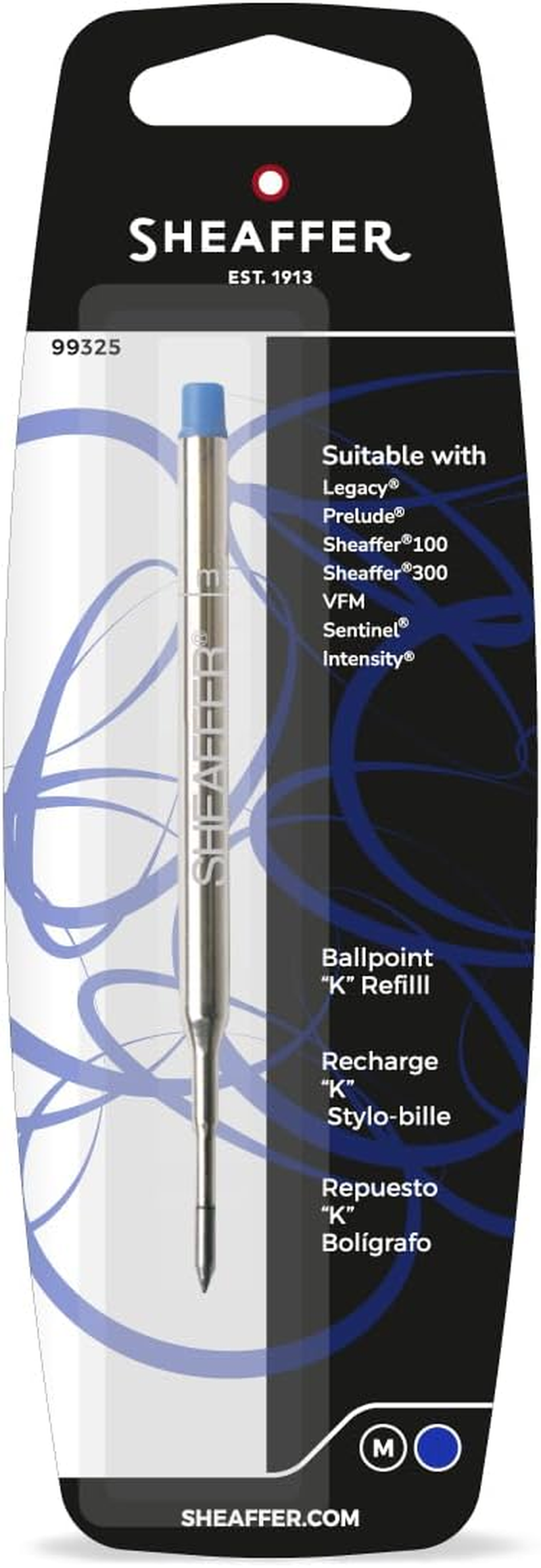 Sheaffer K Ballpoint Pen Refill Medium Point Blue Ink (99325) image number 2