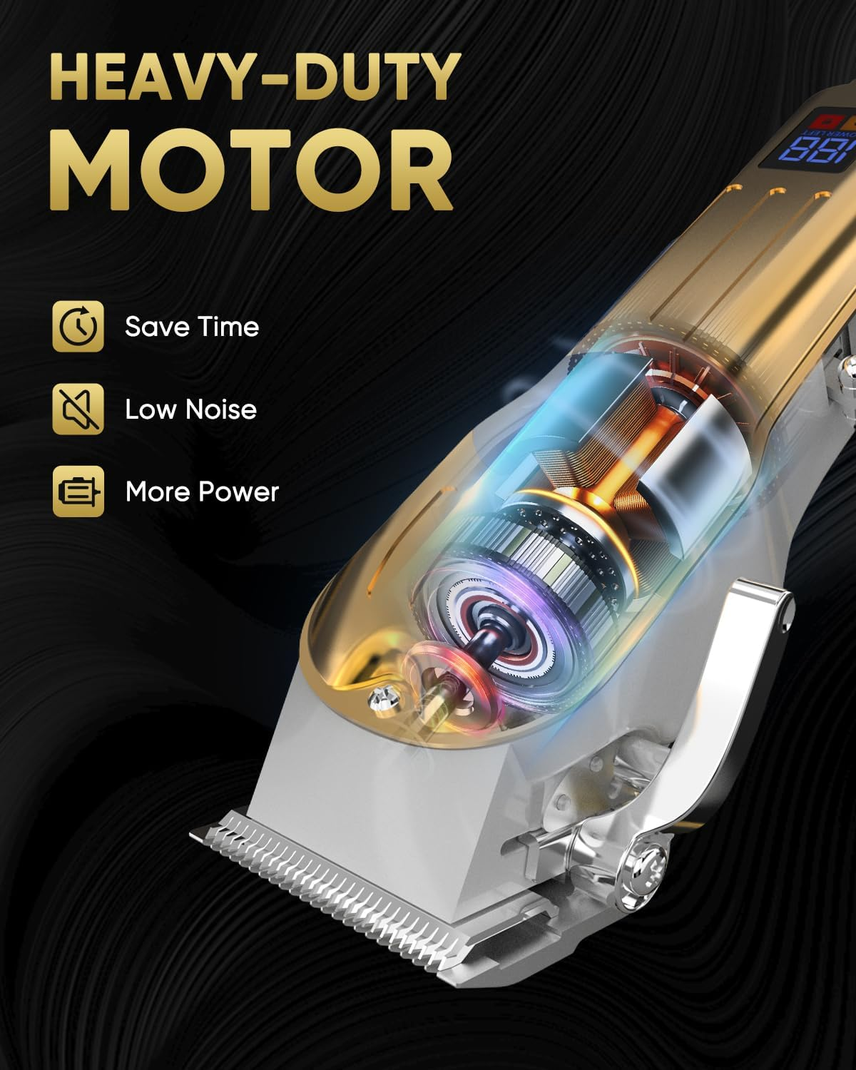 Hair Clippers for Men Cordless Clippers and Trimmers with LCD Display & Guide Combs Rechargeable Barber Kit for Hair Cutting image number 4