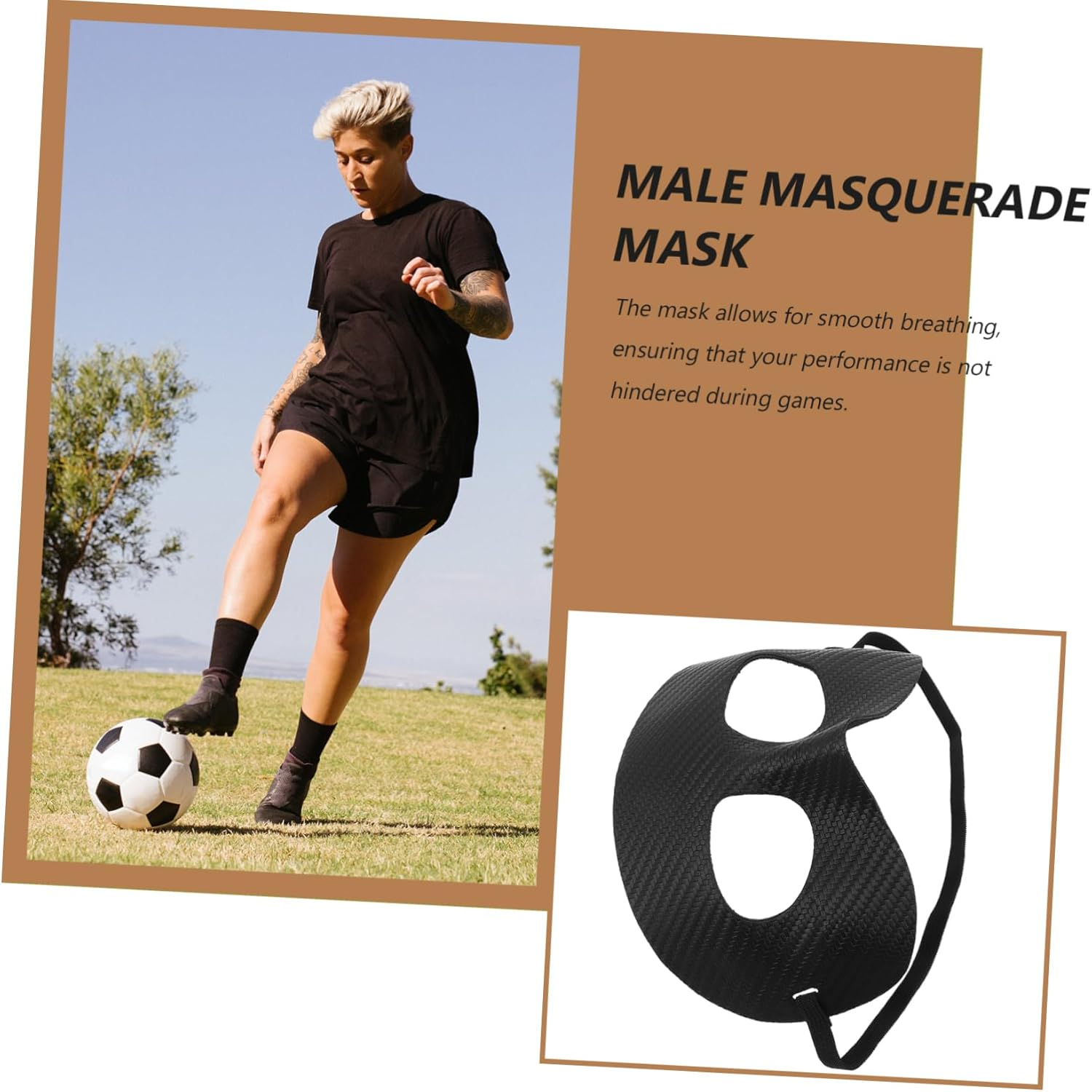 CLISPEED for Broken Nose Lightweight Sports for Men Black for Football and Basketball Breathable Design for Comfort Competitive Sports image number 4