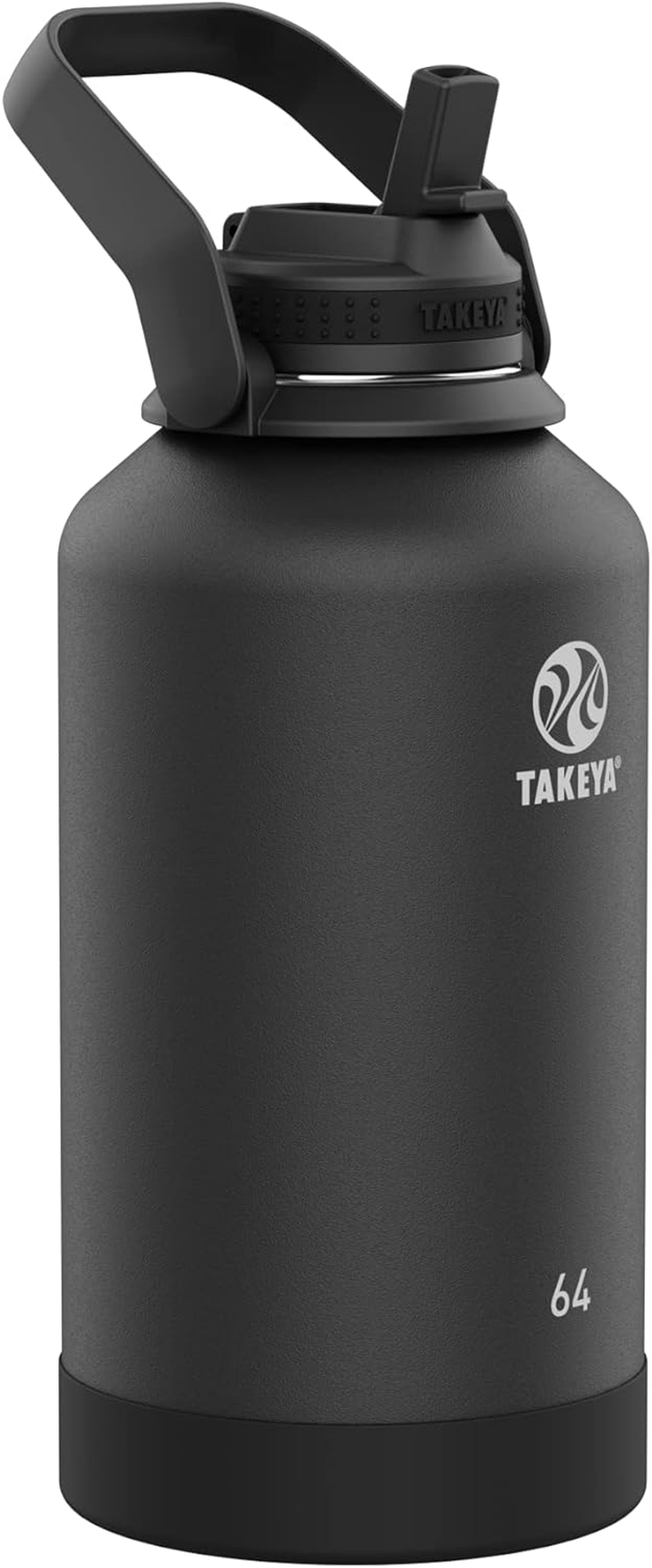 Takeya Actives 64 Oz Vacuum Insulated Stainless Steel Water Bottle with Straw Lid, Premium Quality, Onyx image number 5