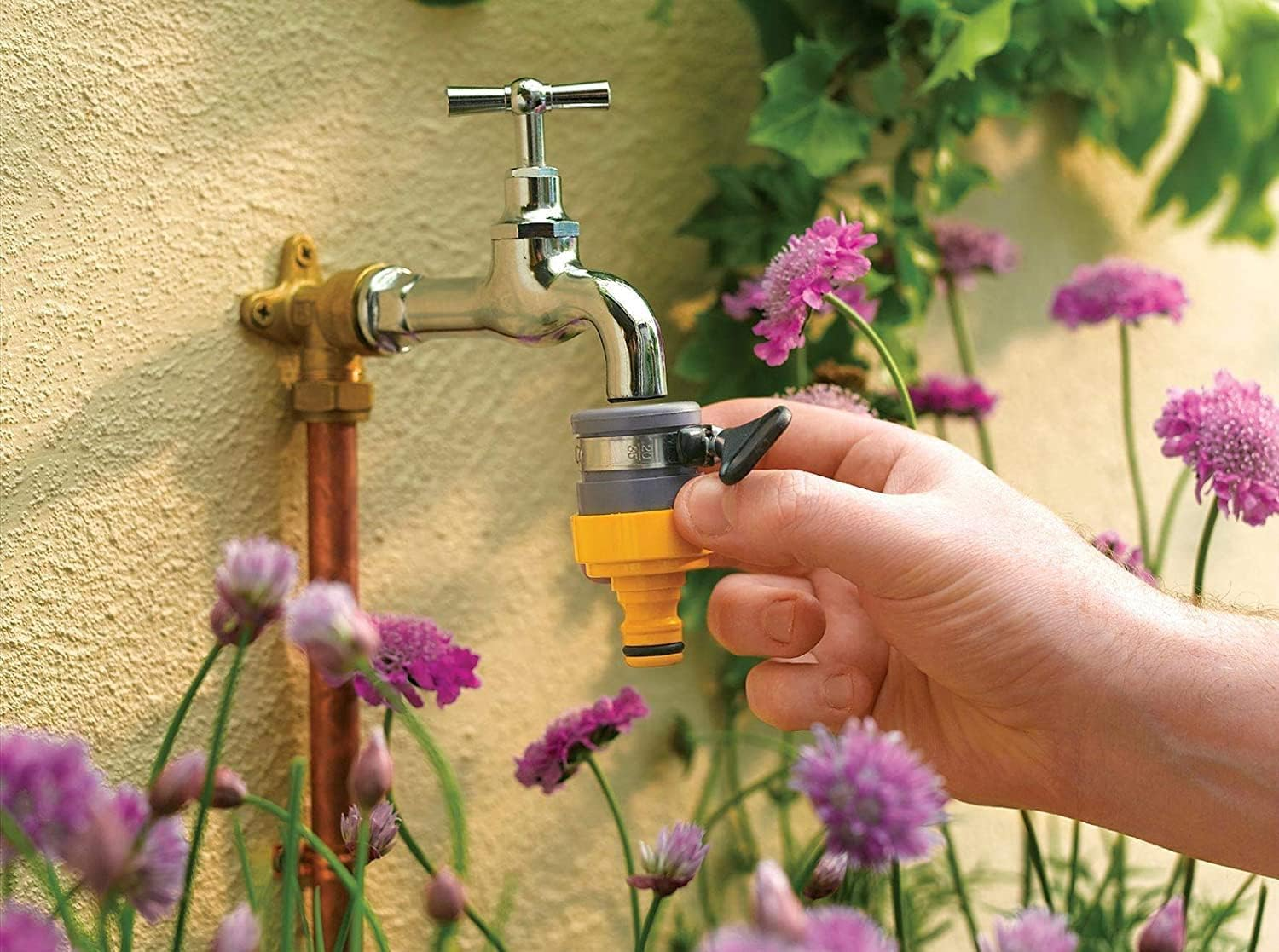 Hozelock round Tap Connector, 18 Mm Tap Size, Yellow, 1