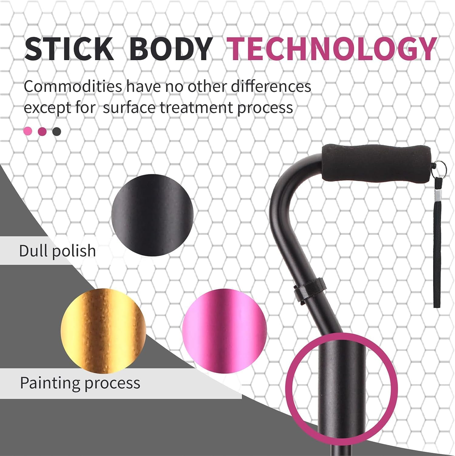 Walking Canes Stablize Women Quad Canes for Seniors & Adults Foldable Adjustable for Men & Women Heavy Duty Freestanding Cane for People with Leg Injuries 3 Footings image number 1