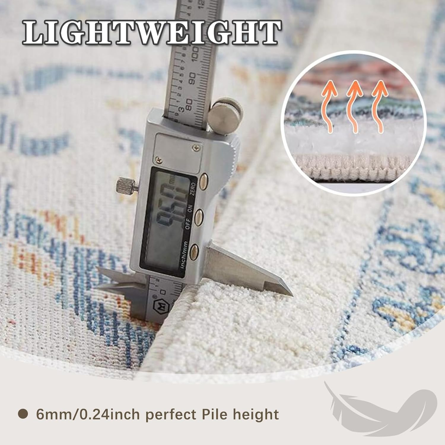 Large Area Rugs for Living Room, Boho Area Rugs, Indoor Vintage Large Area Rug, No Slip Thin Rugs Carpet for Bedroom Home Office Aesthetic Decor (Blue,160 X 230 CM) image number 6