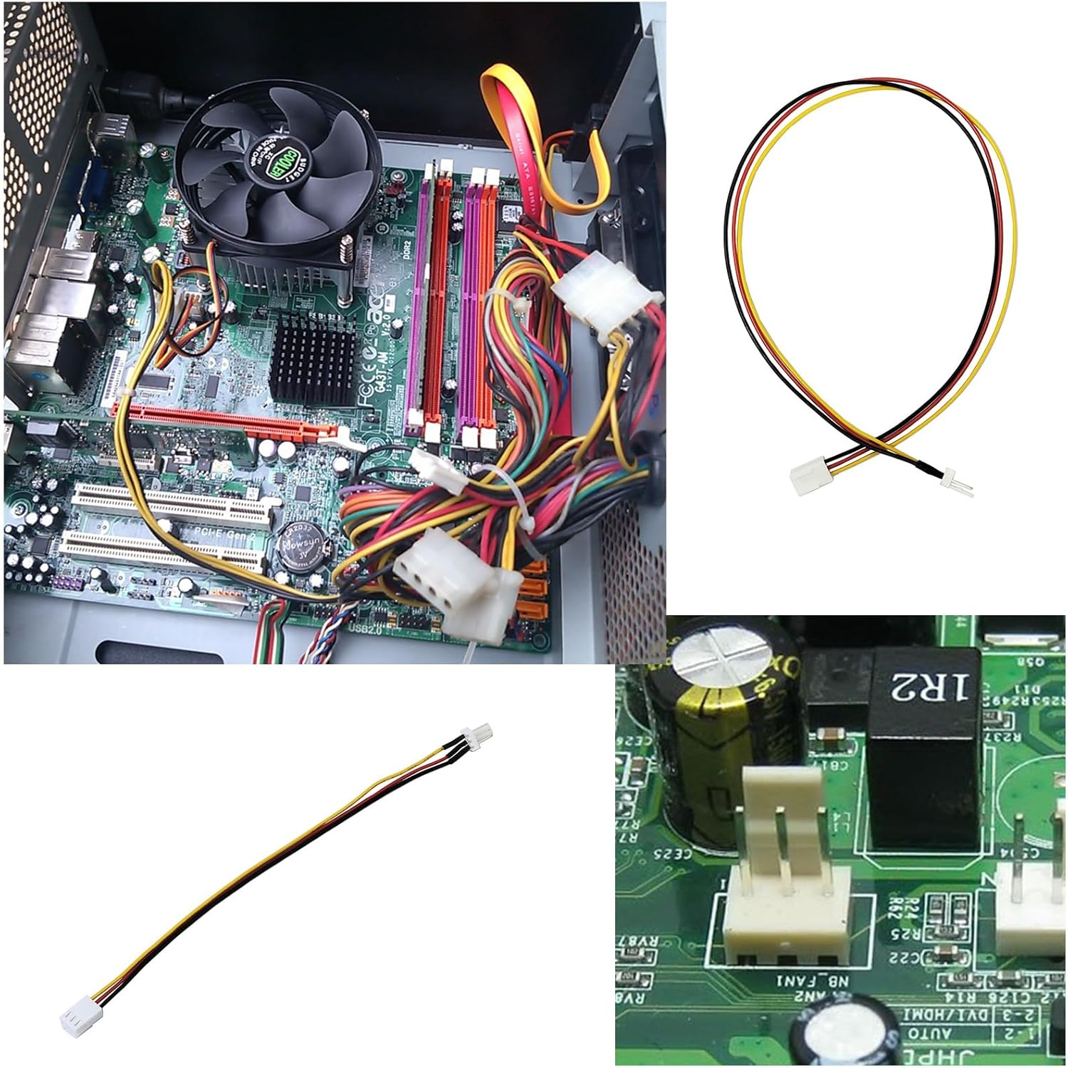 10PCS 3-Pin PC Fan Power Extension Cable Male Plug to Female Socket Connector Wire Cooling Fans for Cooling down Computer CPU Temperature (40Cm / 15.75 Inches Length) image number 1